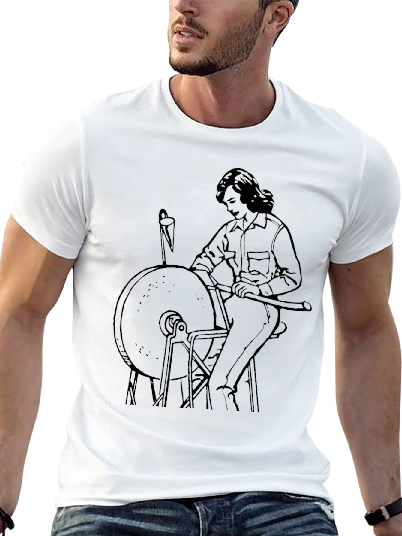Retro Grinding Wheel Graphic Tee