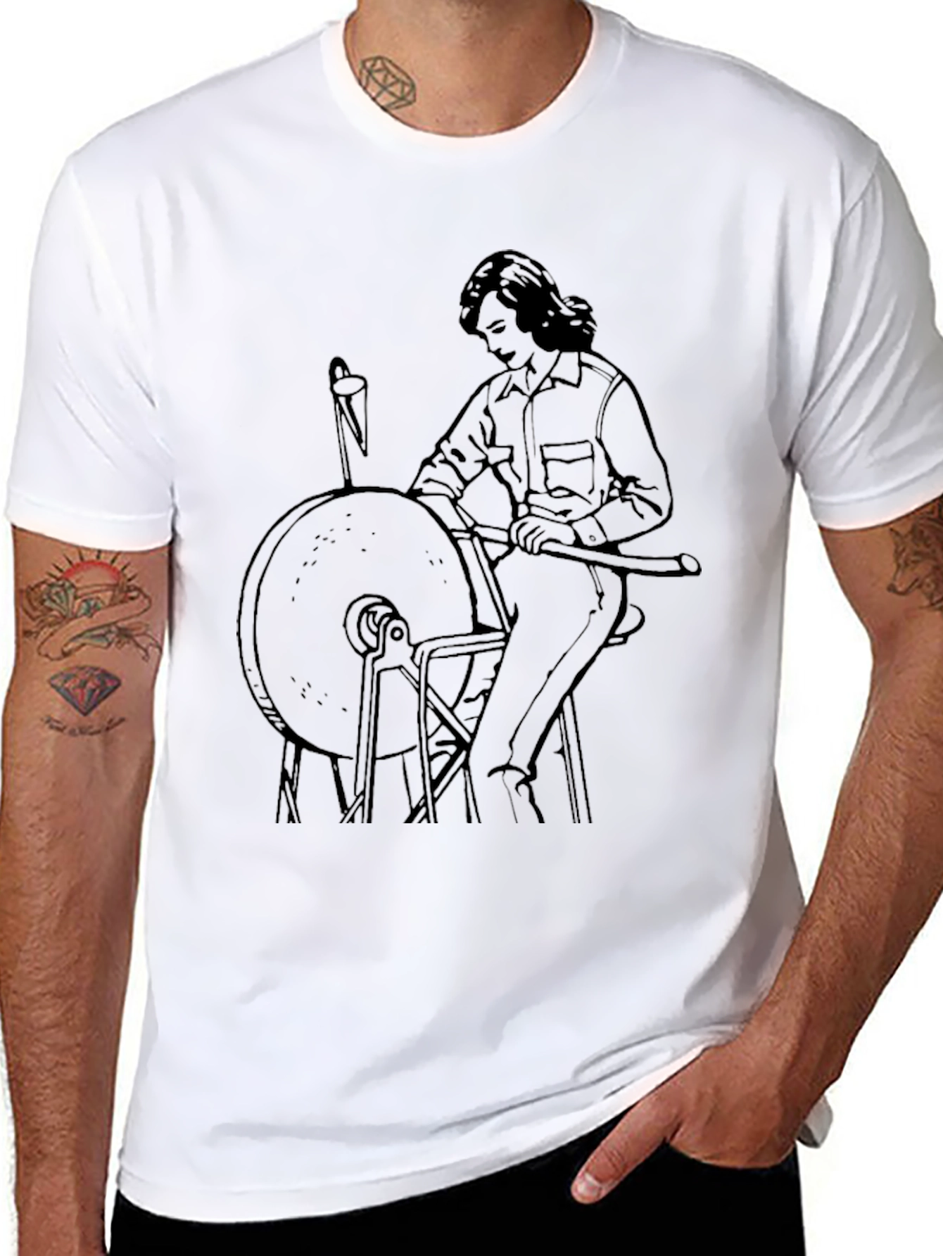 Retro Grinding Wheel Graphic Tee