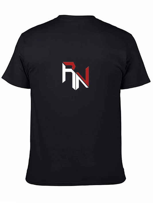 Mens Black RN Logo Graphic Tee - Stylish Casual Wear