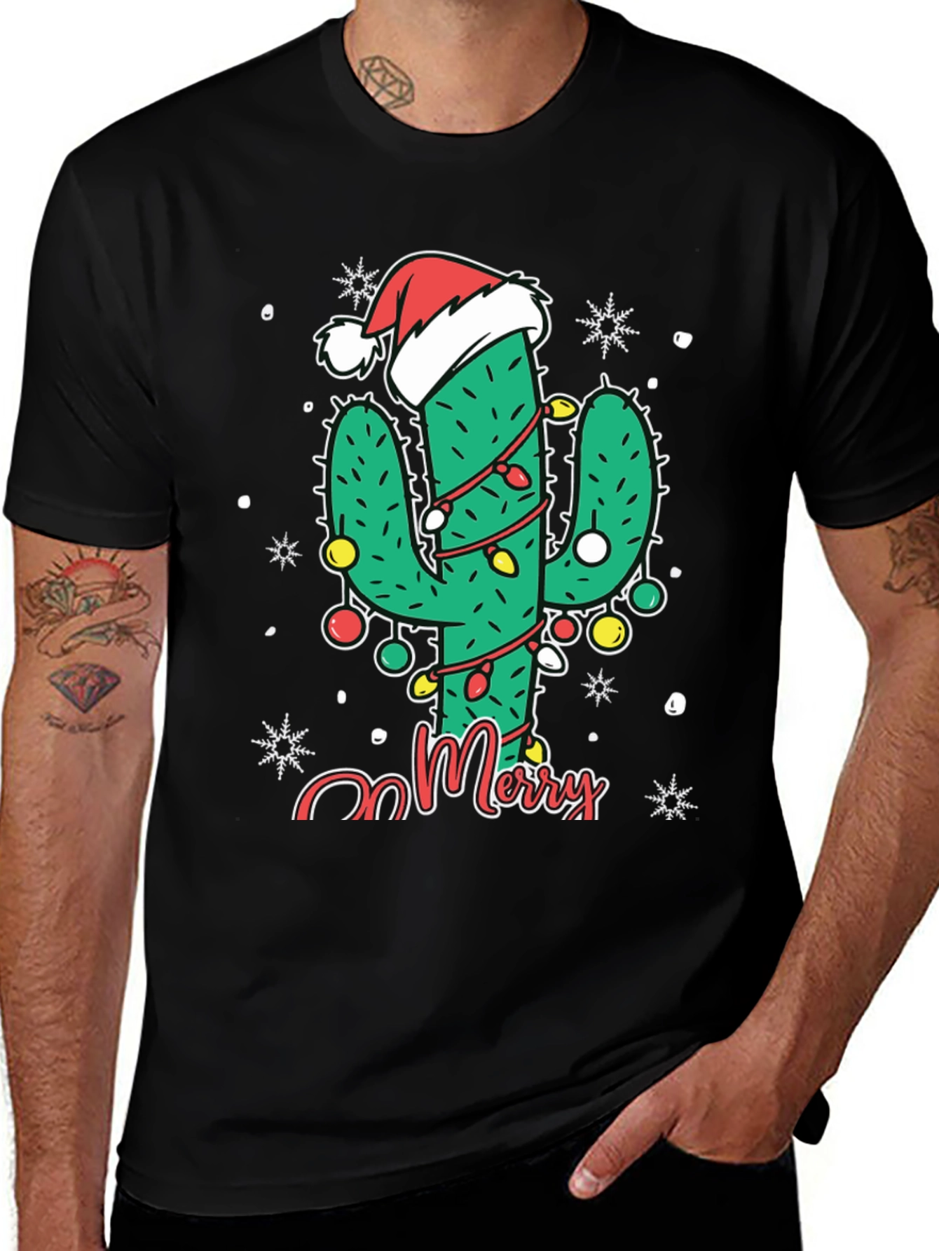 Merry Cactus Christmas T-Shirt - Holiday Graphic Tee