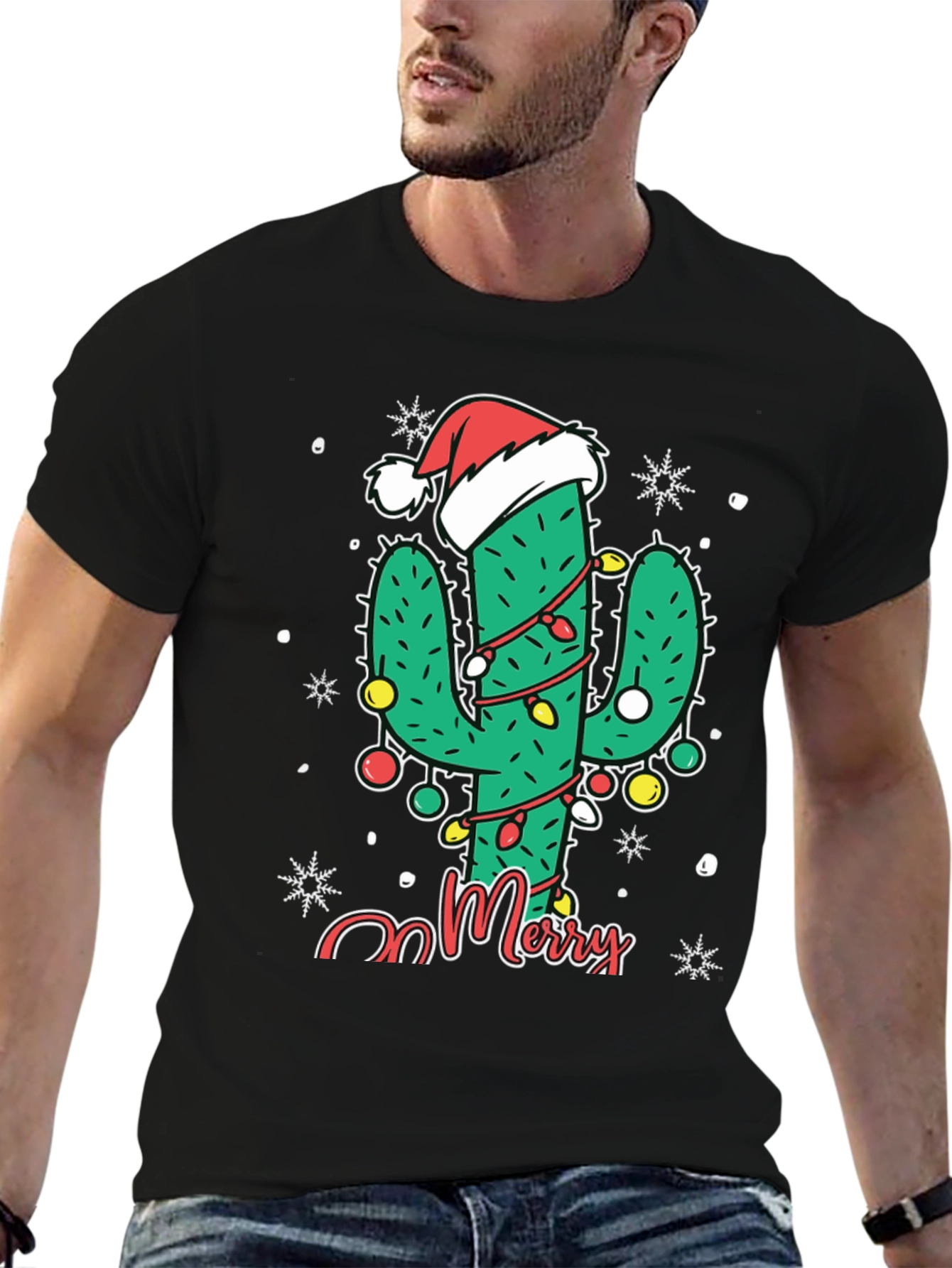 Merry Cactus Christmas T-Shirt - Holiday Graphic Tee