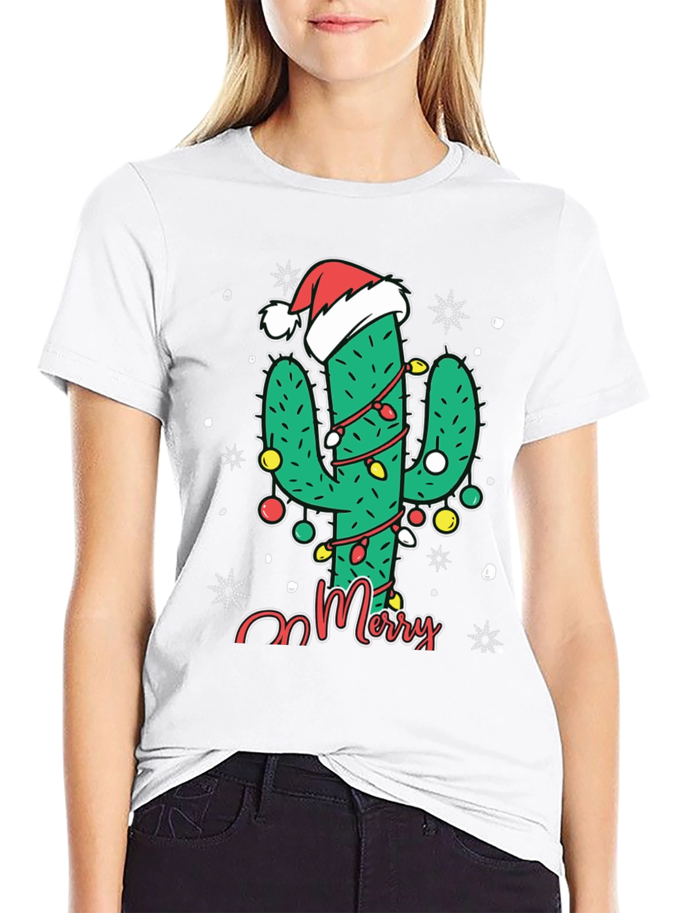 Merry Cactus Christmas T-Shirt - Holiday Graphic Tee