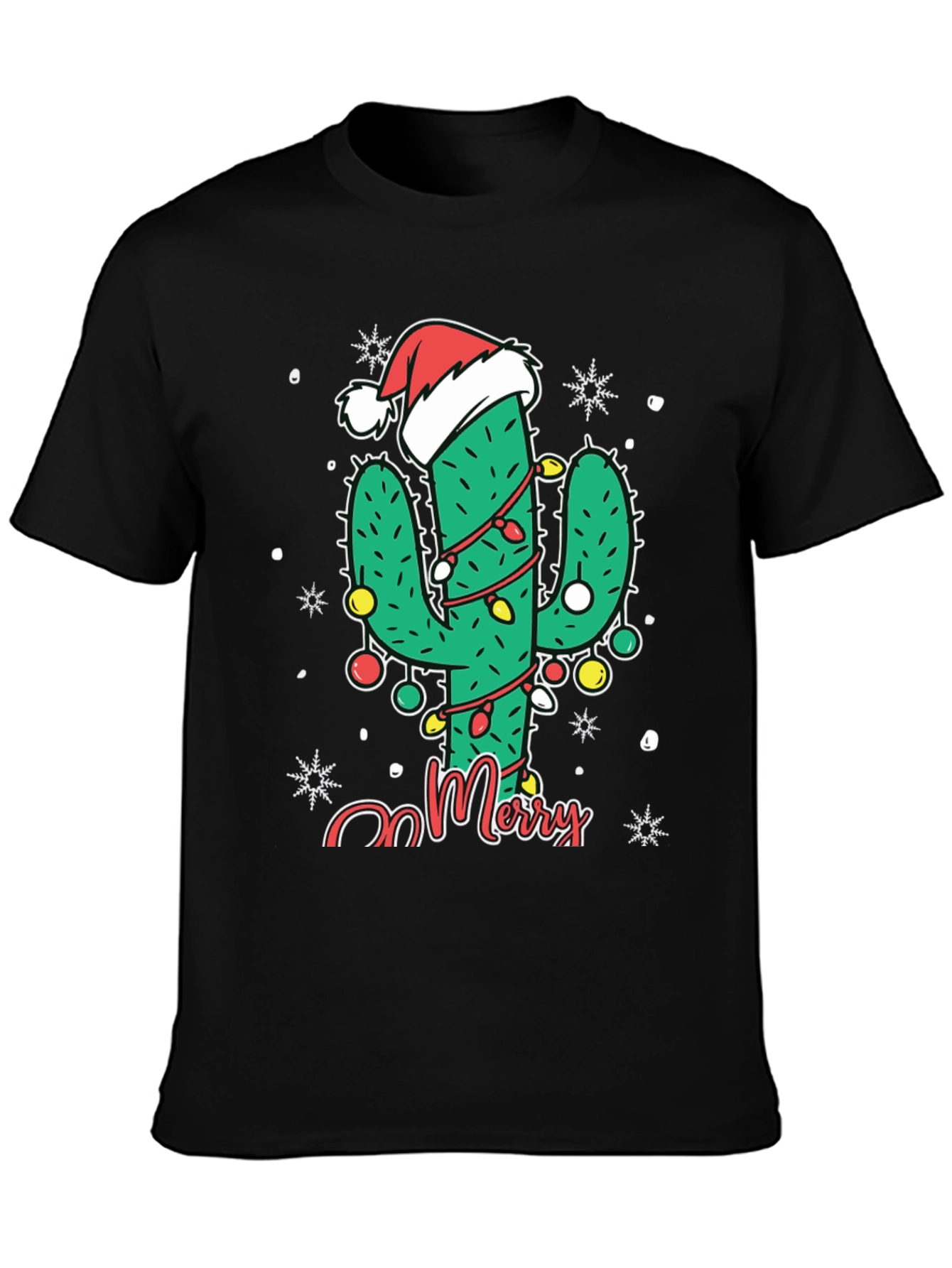 Merry Cactus Christmas T-Shirt - Holiday Graphic Tee