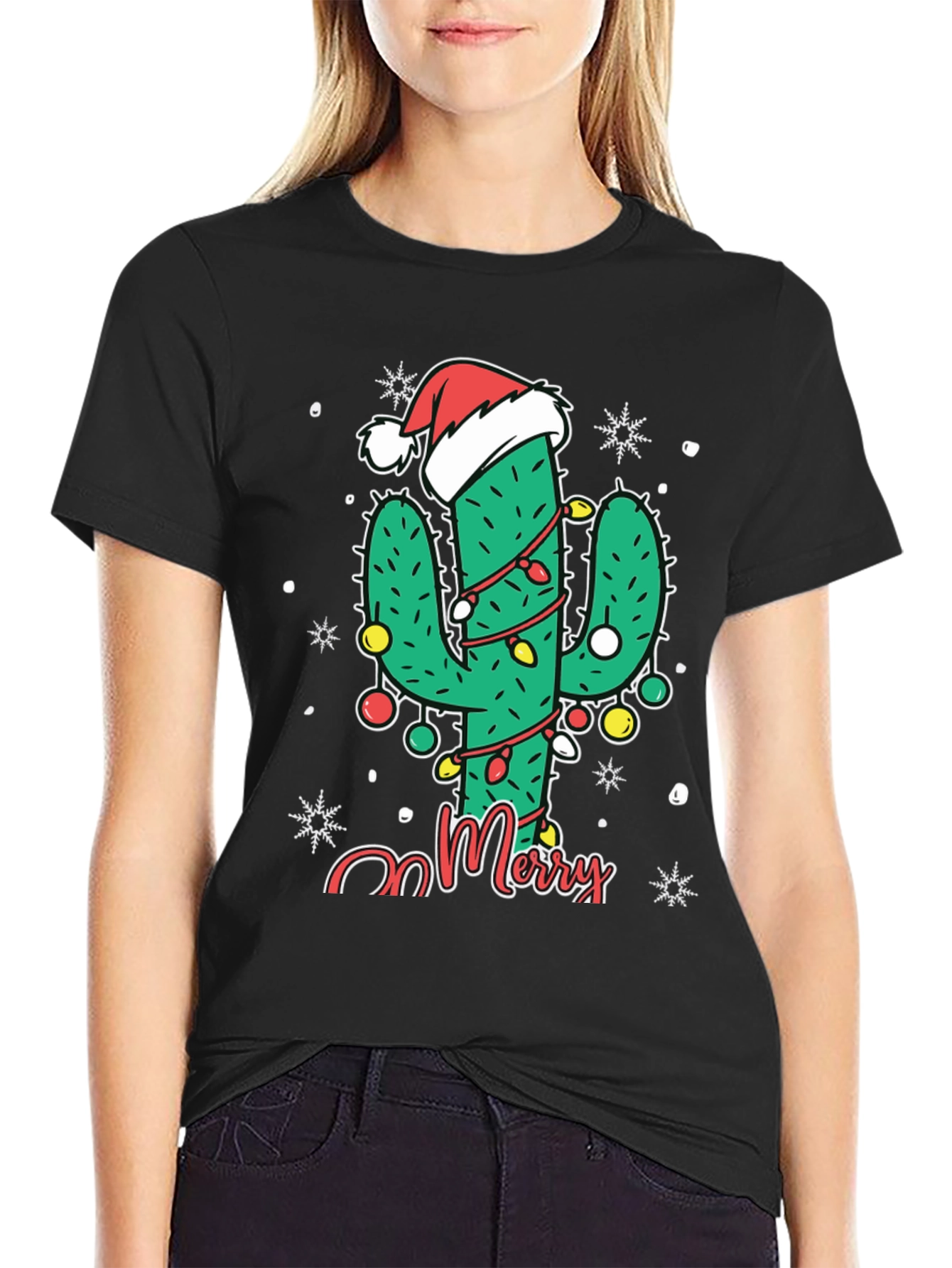 Merry Cactus Christmas T-Shirt - Holiday Graphic Tee