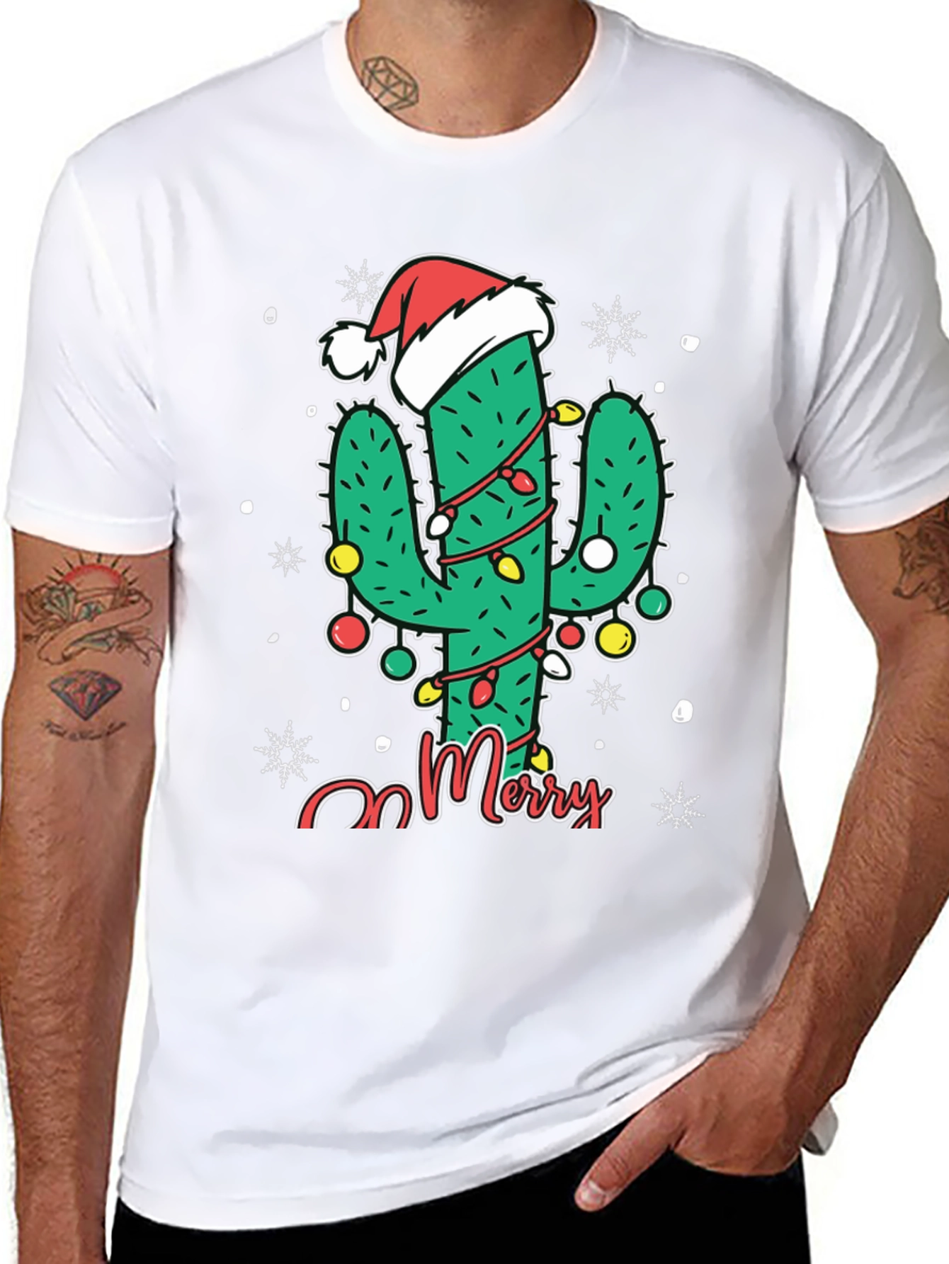 Merry Cactus Christmas T-Shirt - Holiday Graphic Tee