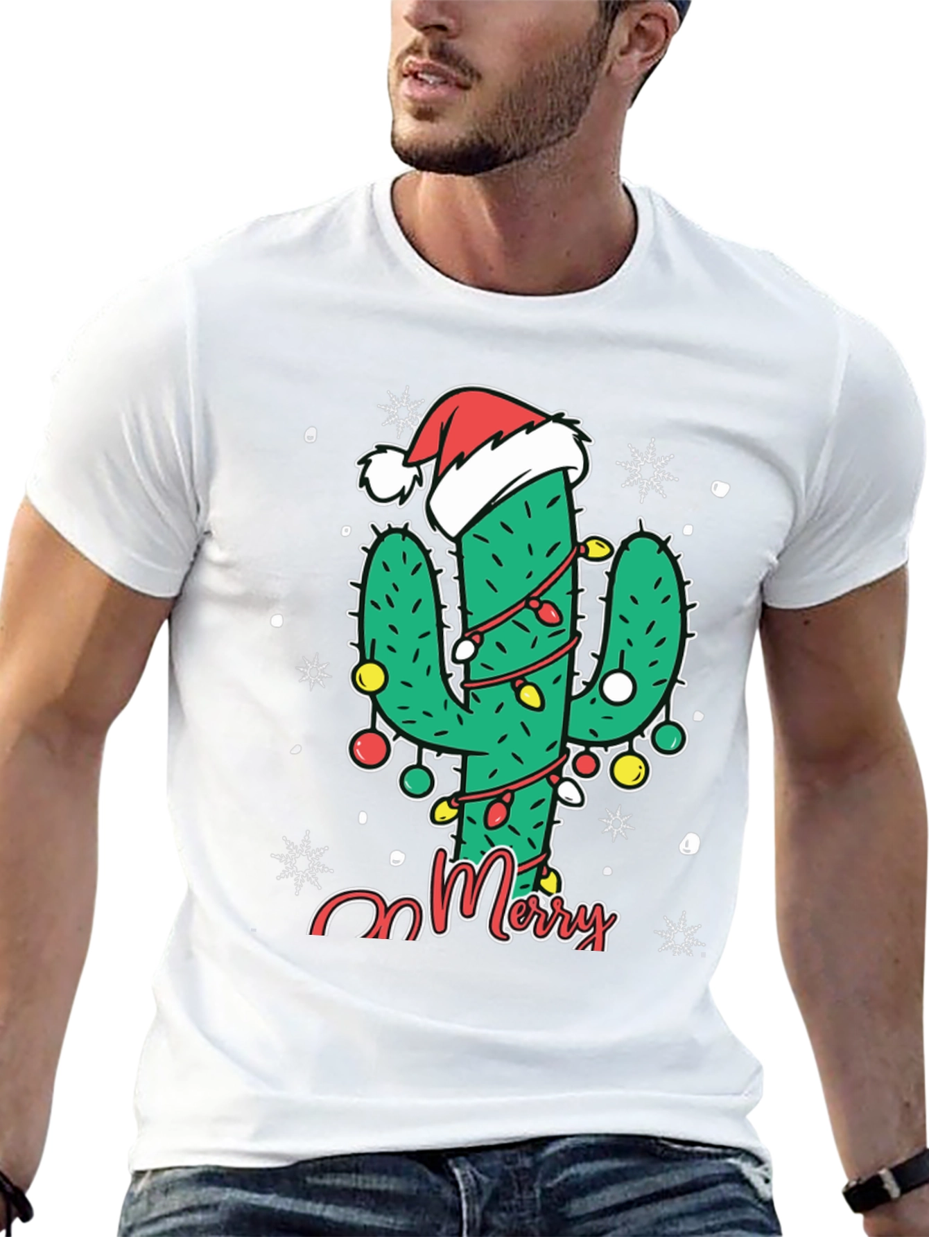 Merry Cactus Christmas T-Shirt - Holiday Graphic Tee