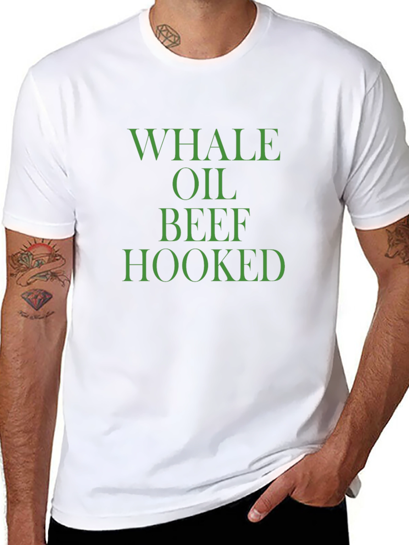 Whale Oil Beef Hooked Funny Novelty Graphic T-Shirt