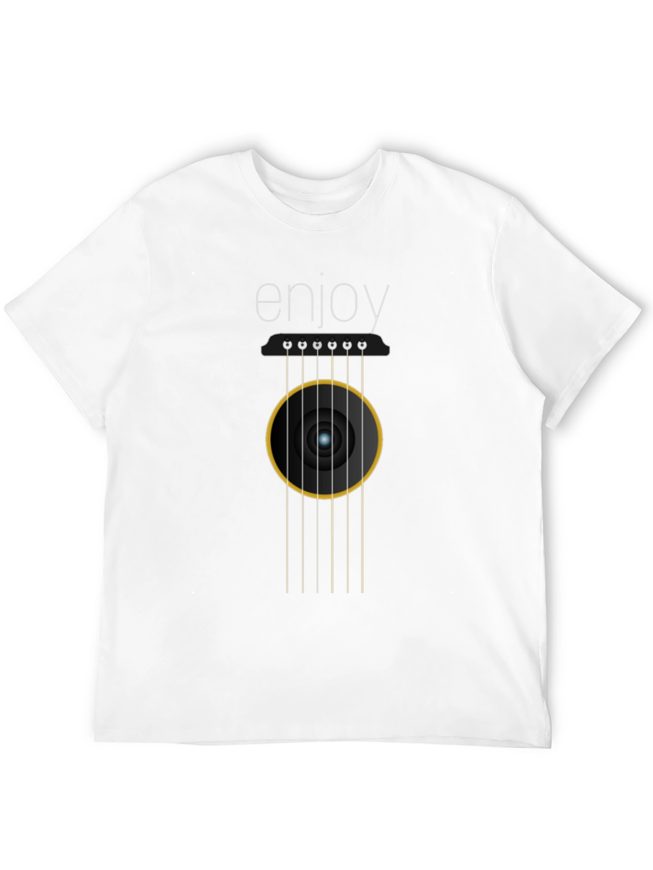 Enjoy Guitar Graphic Tee - Black Cotton Comfort