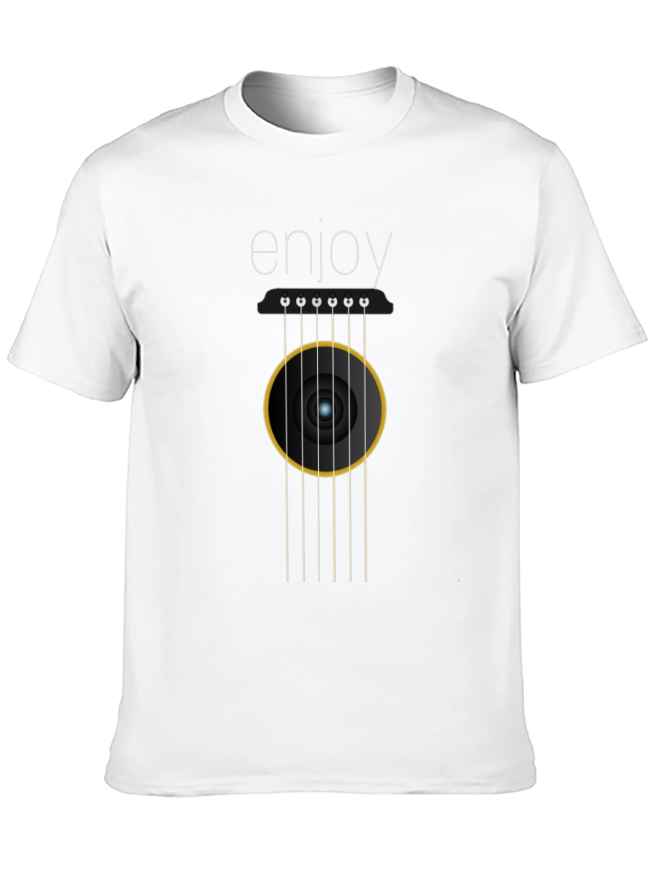 Enjoy Guitar Graphic Tee - Black Cotton Comfort