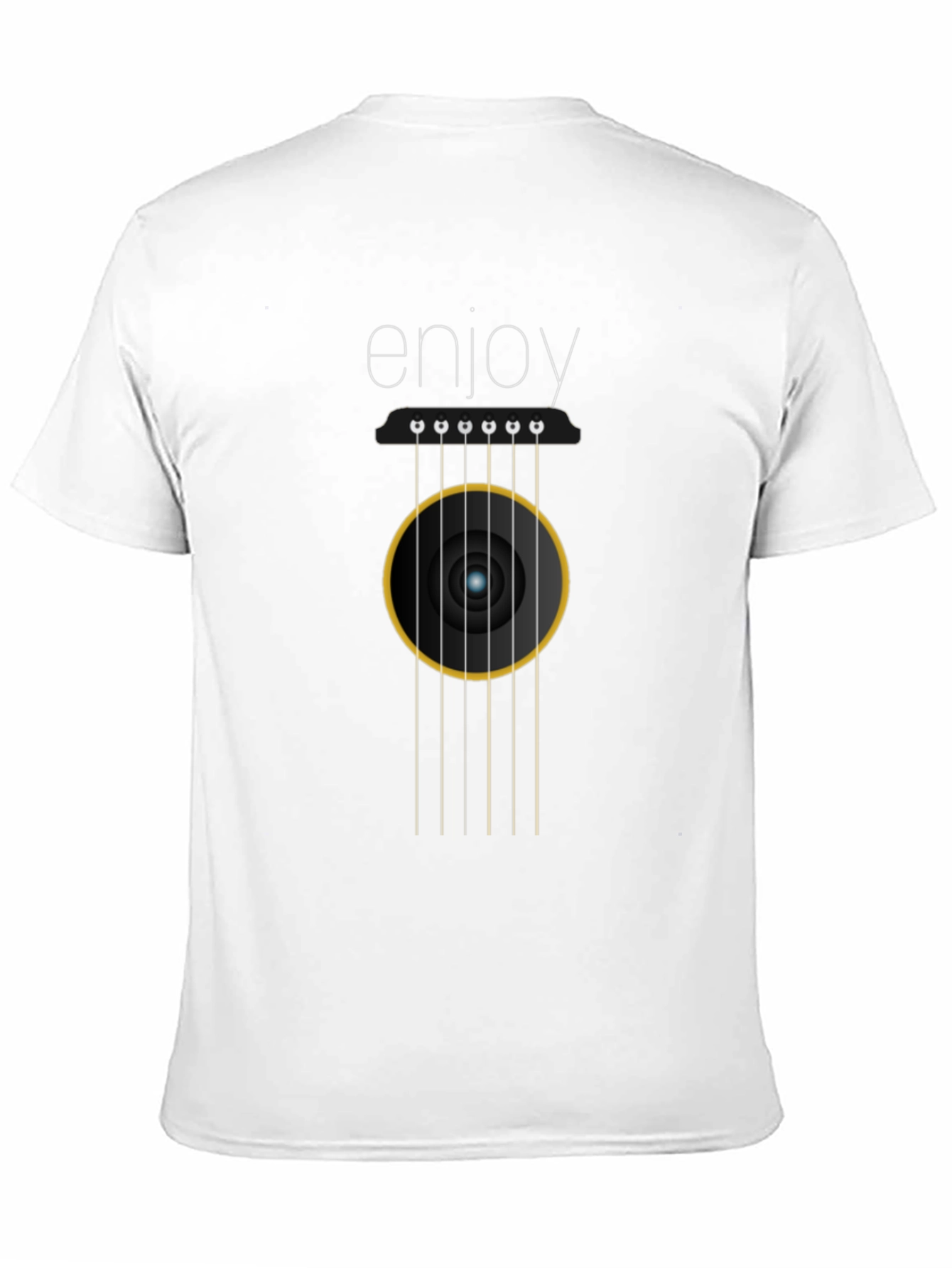 Enjoy Guitar Graphic Tee - Black Cotton Comfort