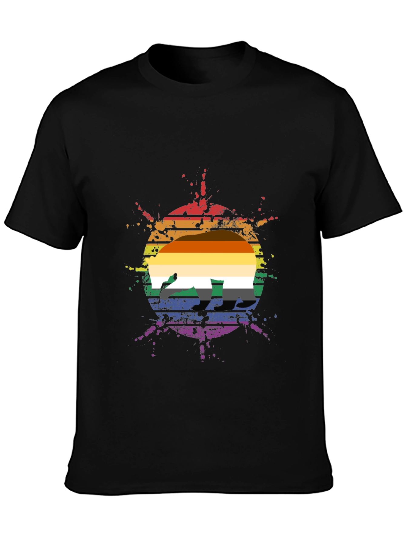 Pride Bear Graphic Tee - Mens Black T-Shirt
