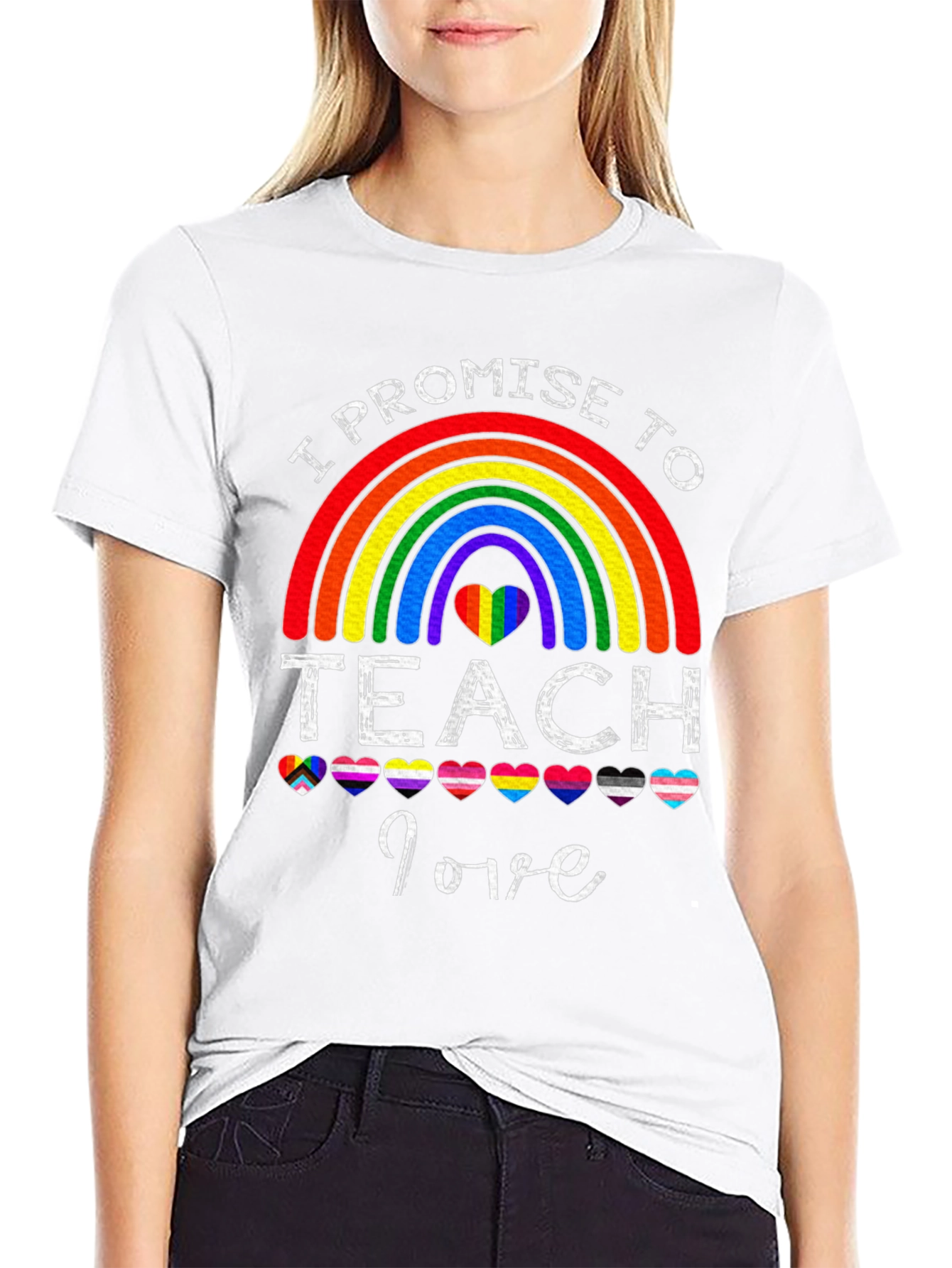 I Promise to Teach Love T-Shirt Rainbow LGBT Pride