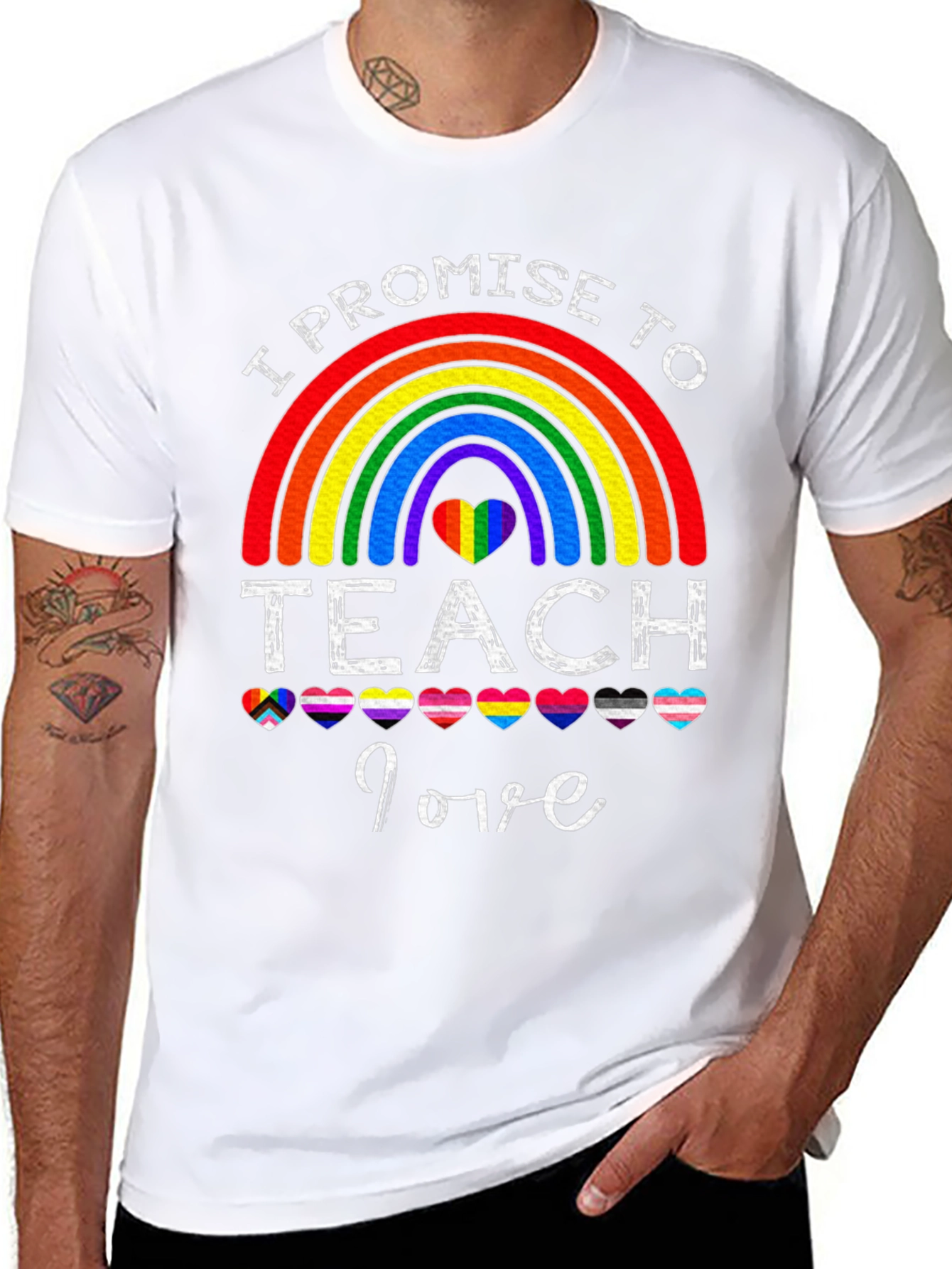 I Promise to Teach Love T-Shirt Rainbow LGBT Pride