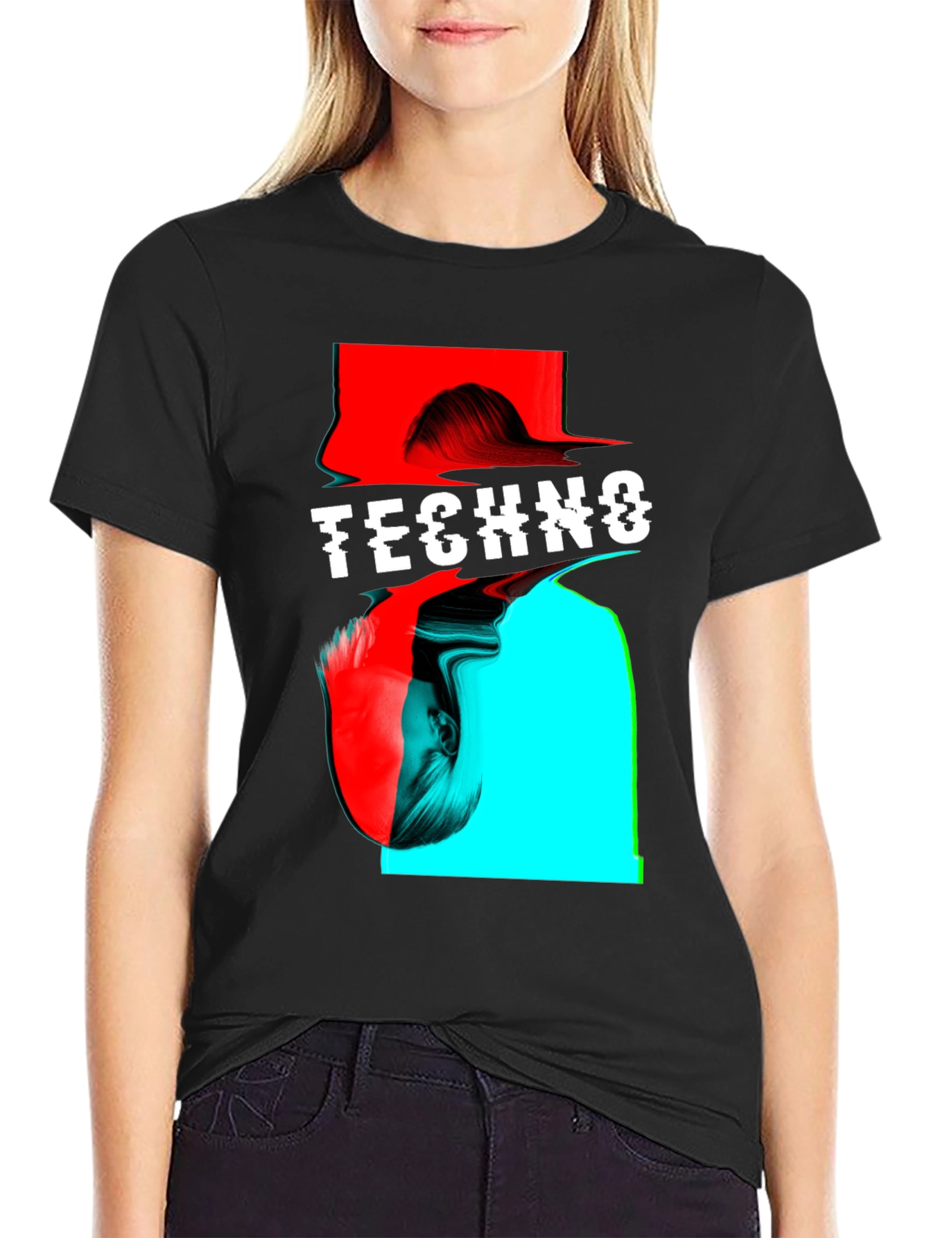 Techno Glitch Art T-Shirt - Modern Music Fashion