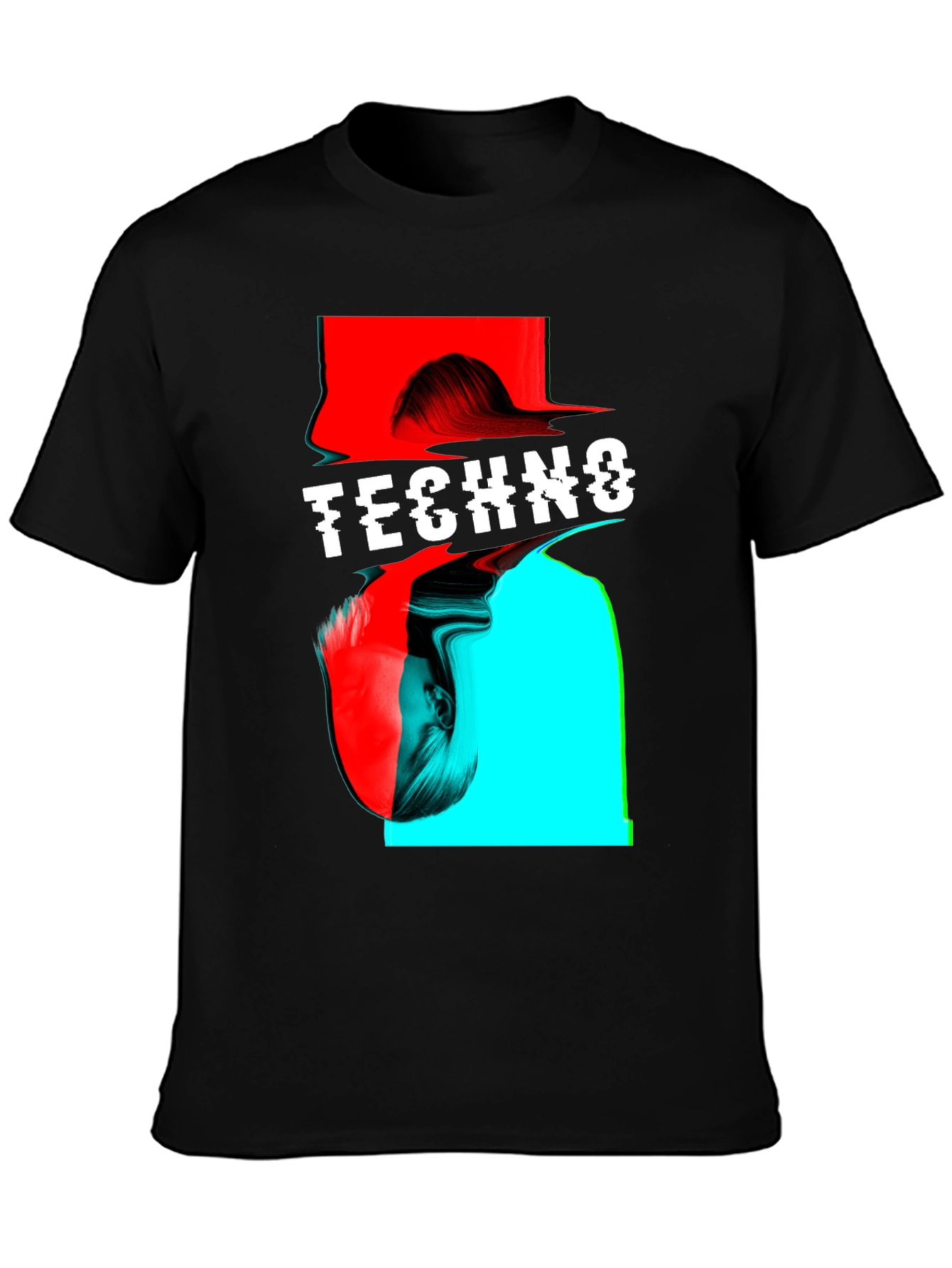 Techno Glitch Art T-Shirt - Modern Music Fashion