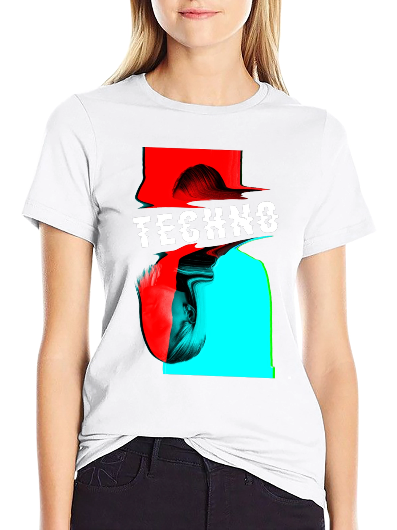 Techno Glitch Art T-Shirt - Modern Music Fashion