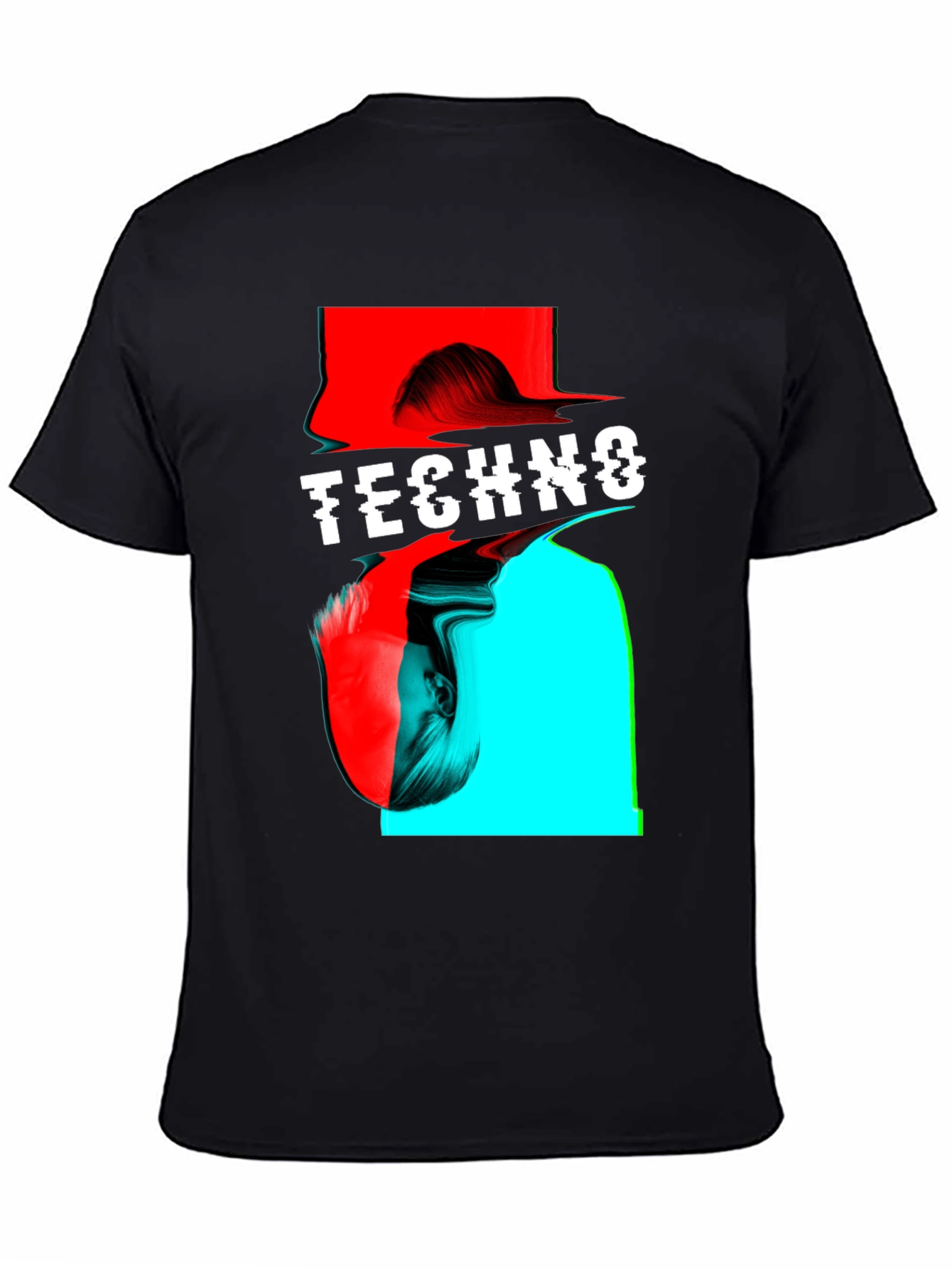 Techno Glitch Art T-Shirt - Modern Music Fashion