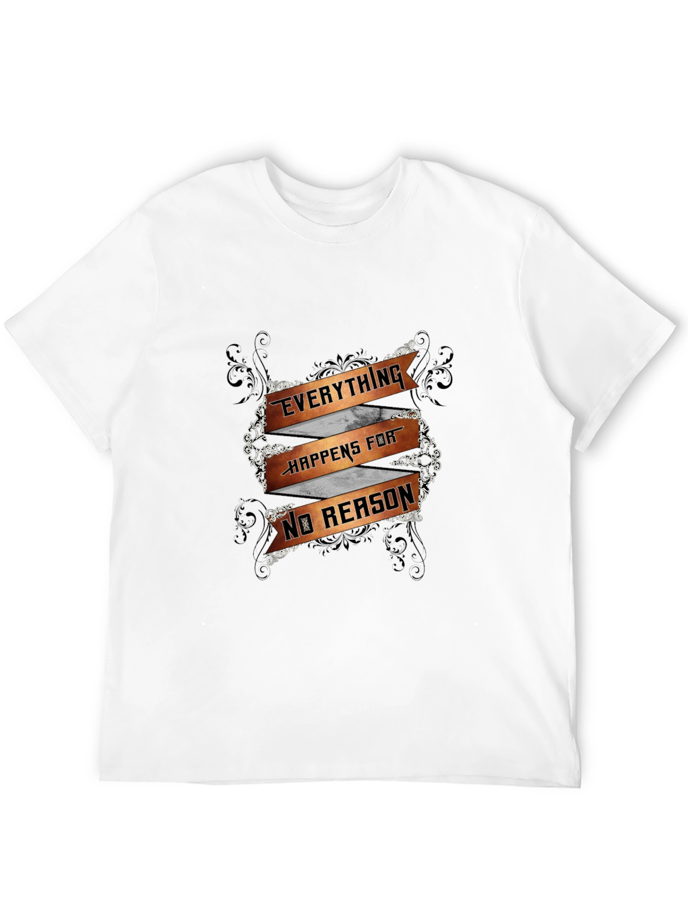 Everything Happens For No Reason Mens Black T-Shirt