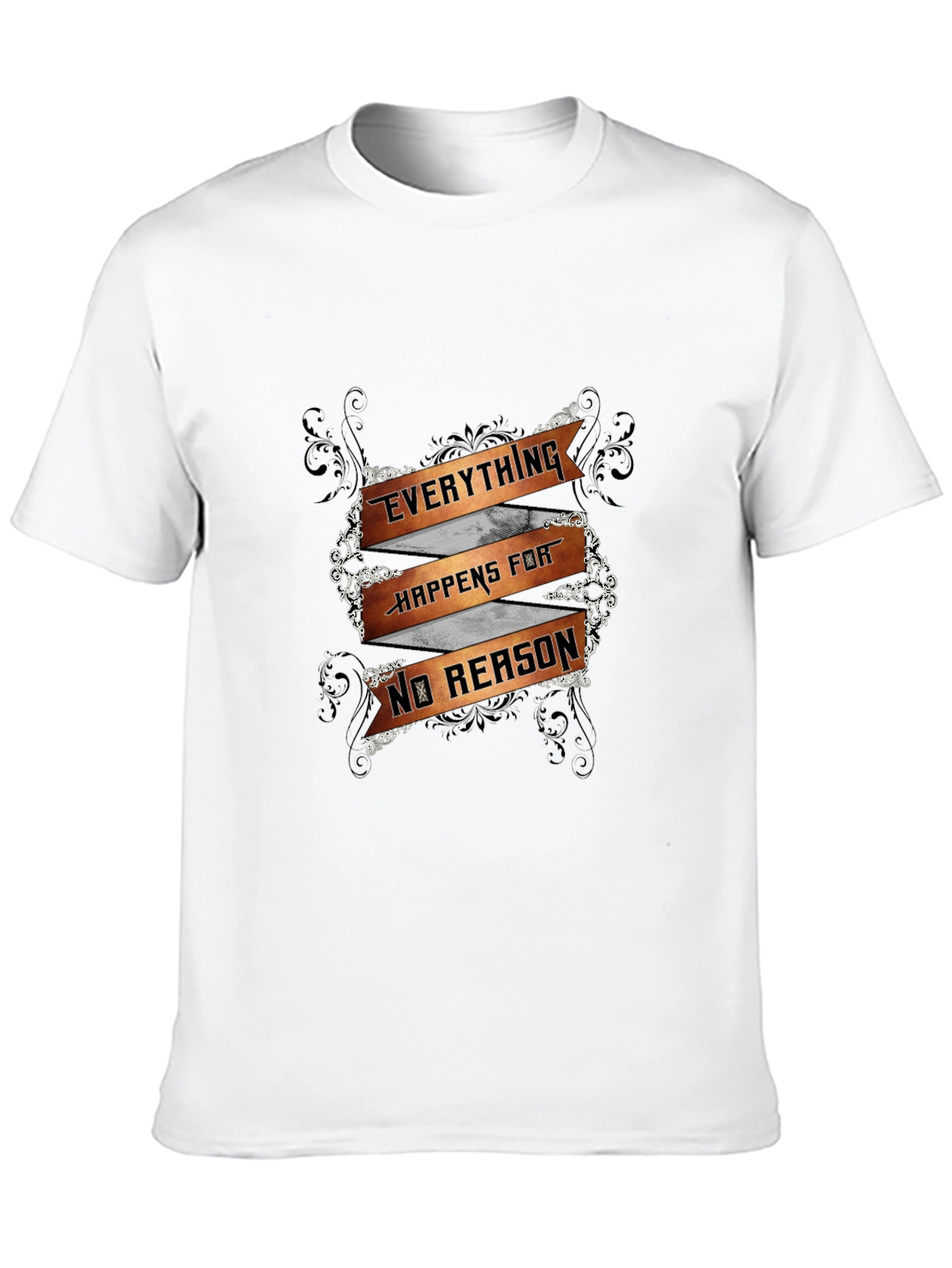 Everything Happens For No Reason Mens Black T-Shirt