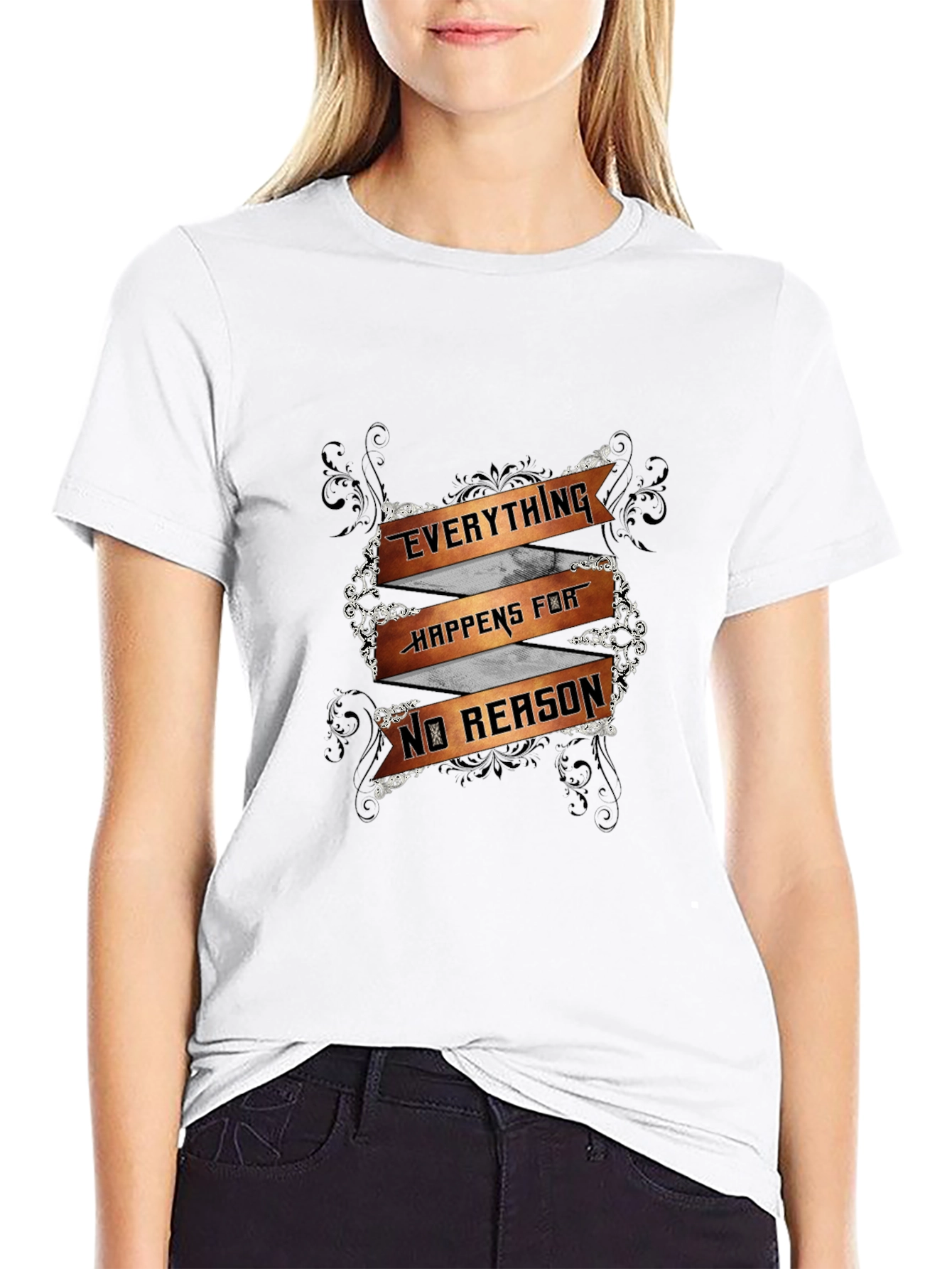 Everything Happens For No Reason Mens Black T-Shirt