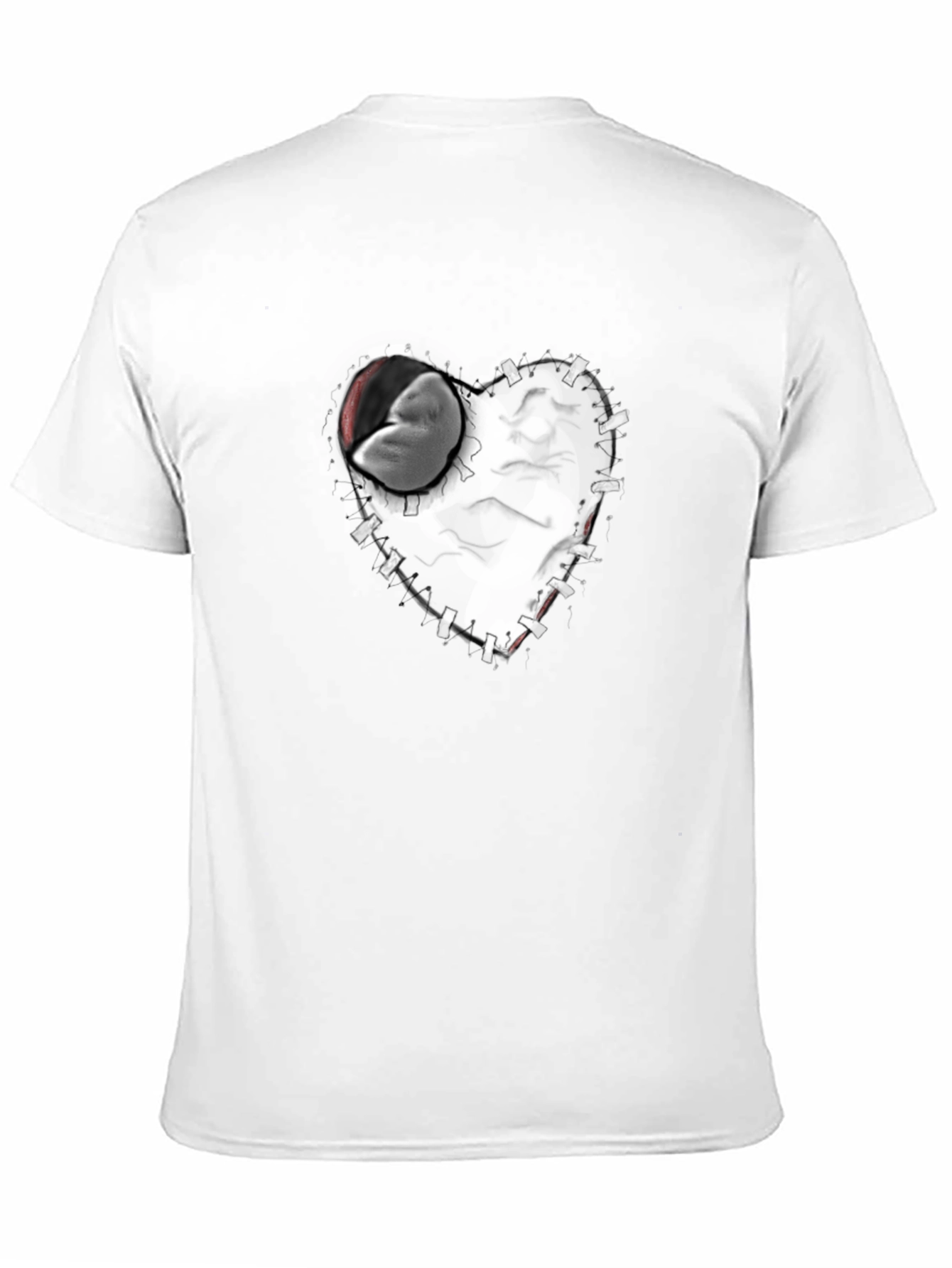 Stitched Heart Graphic Tee - Black