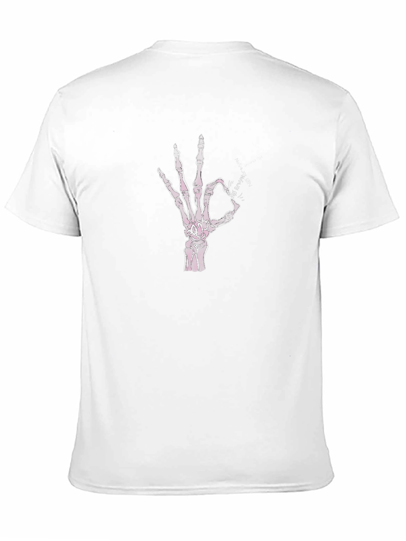 Skeleton Hand OK Sign Graphic T-Shirt