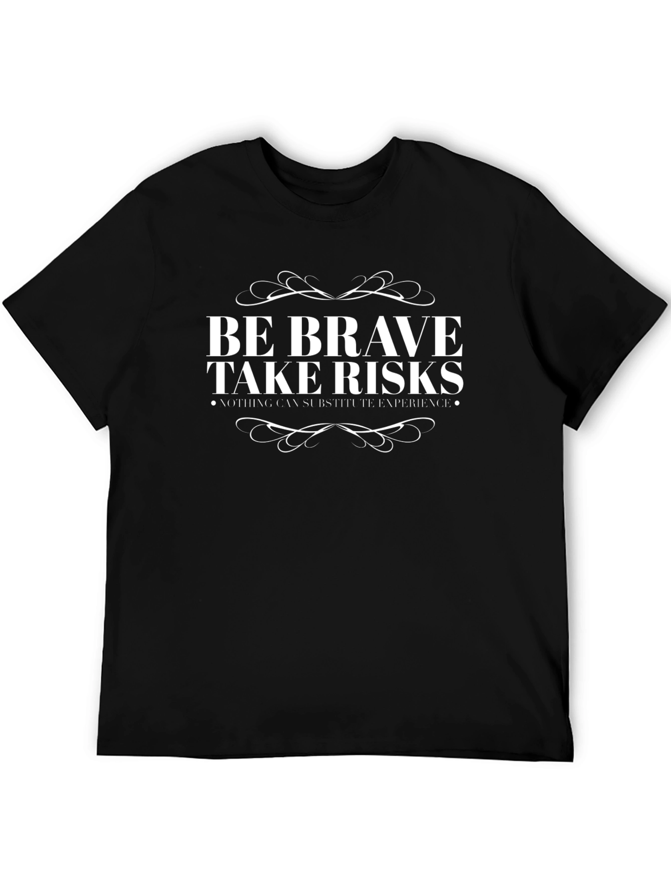 Be Brave Take Risks Black Graphic Tee
