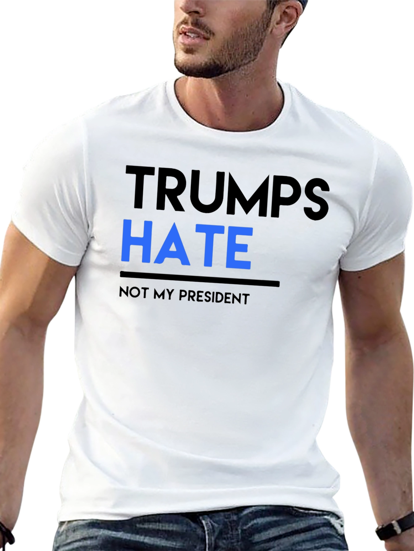 Trumps Hate Not My President Black Tee