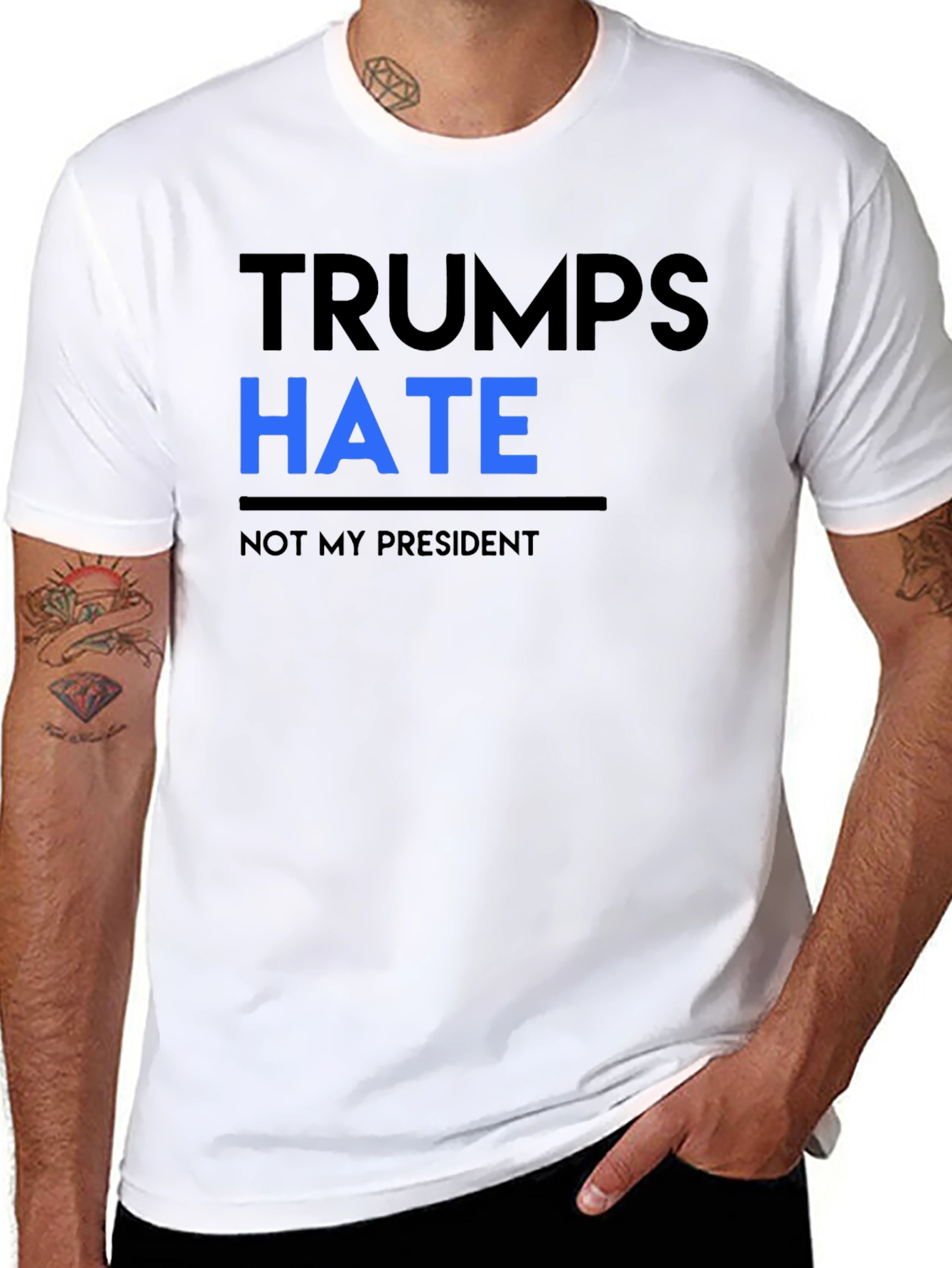 Trumps Hate Not My President Black Tee