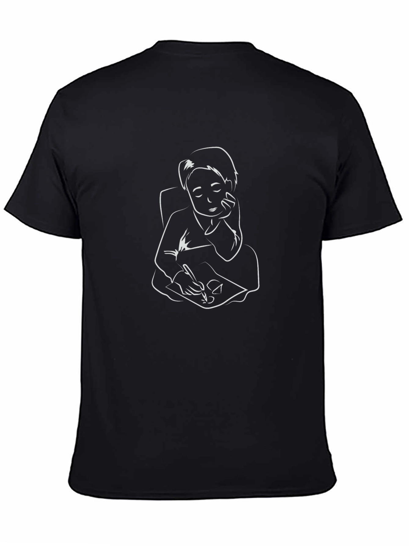 Contemplative Writer Graphic T-Shirt