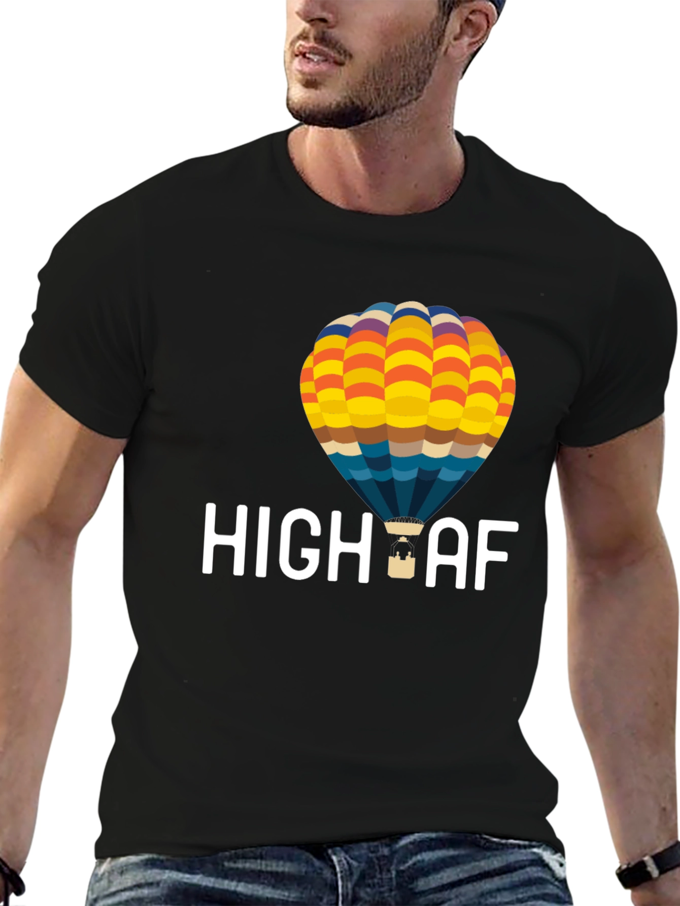 High AF Hot Air Balloon T-Shirt - Black