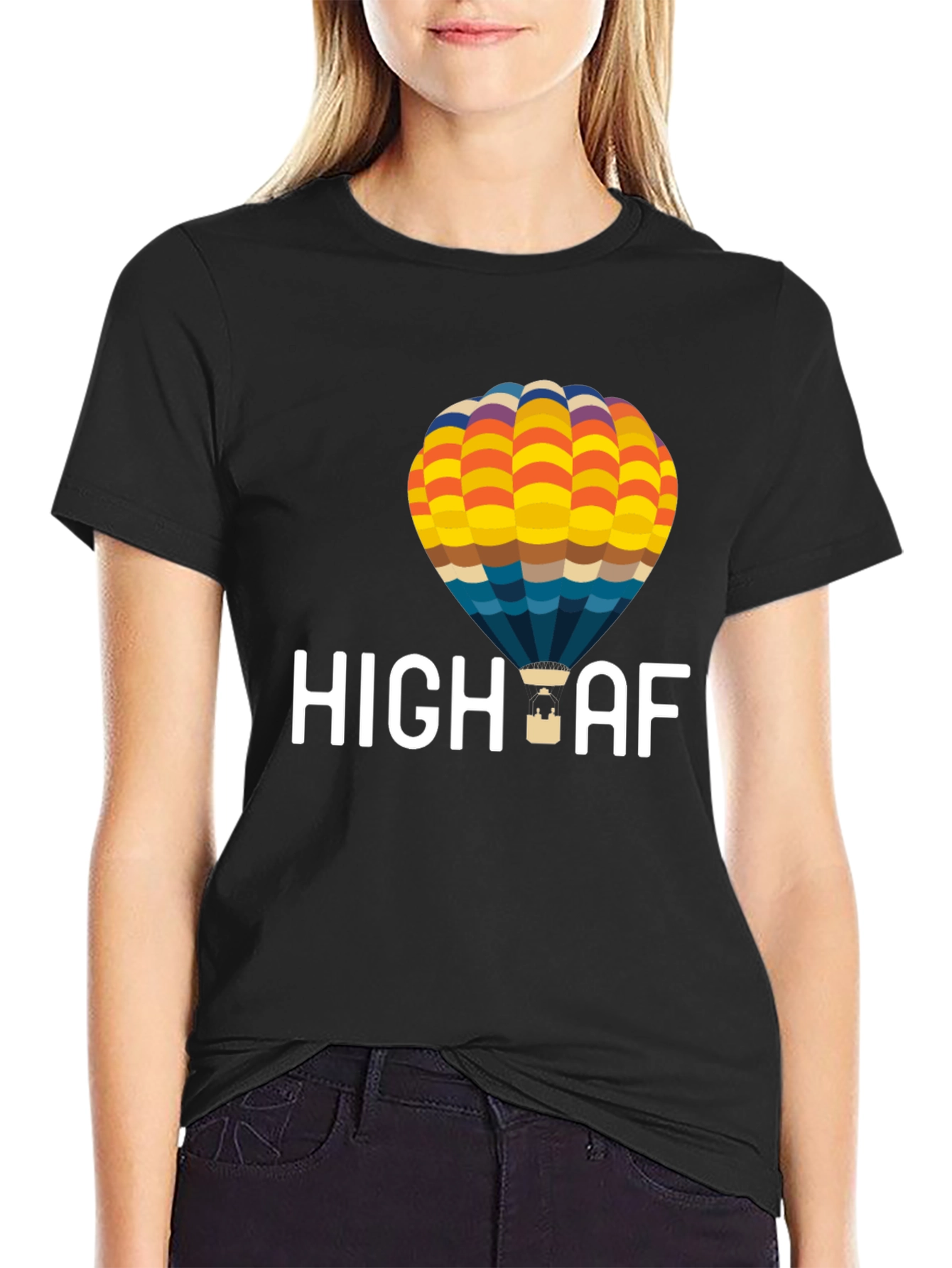 High AF Hot Air Balloon T-Shirt - Black