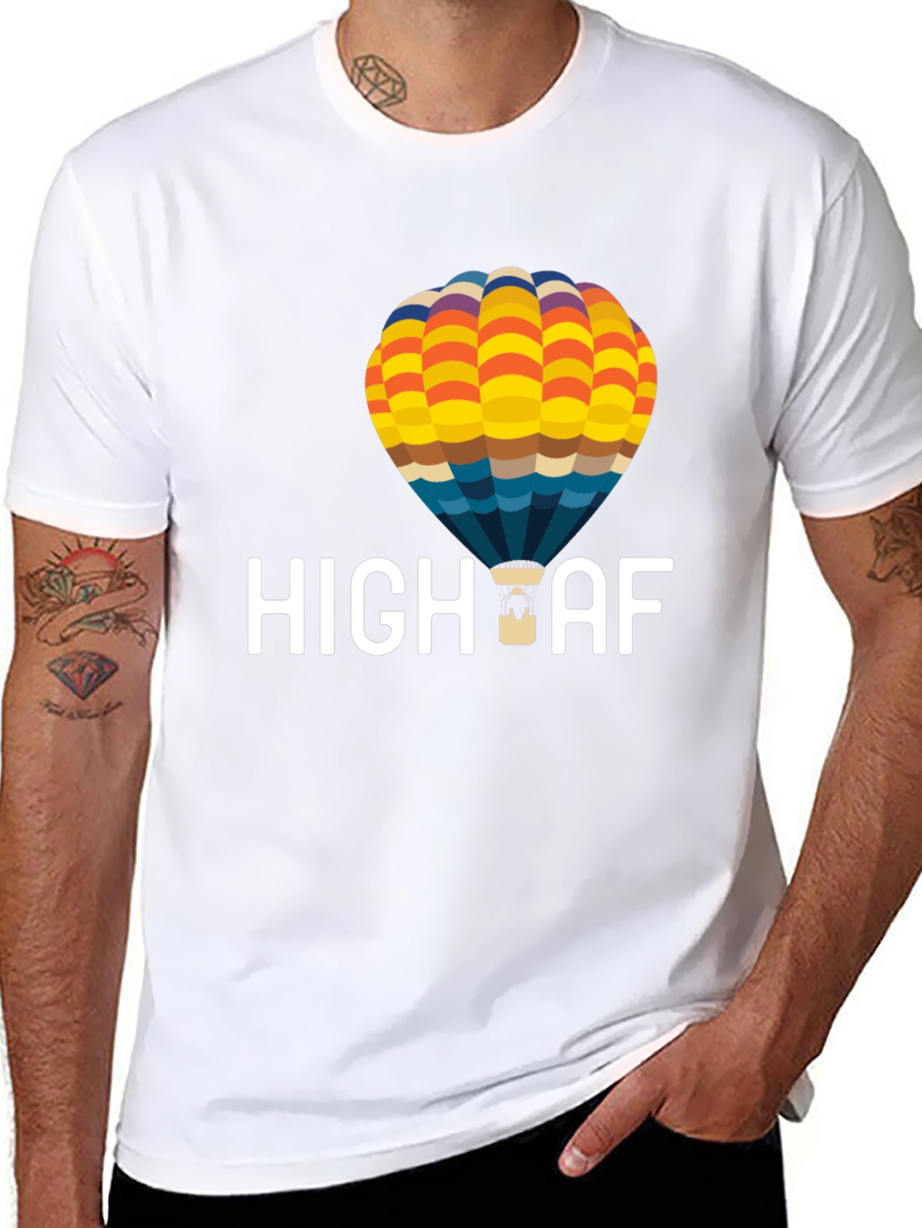 High AF Hot Air Balloon T-Shirt - Black