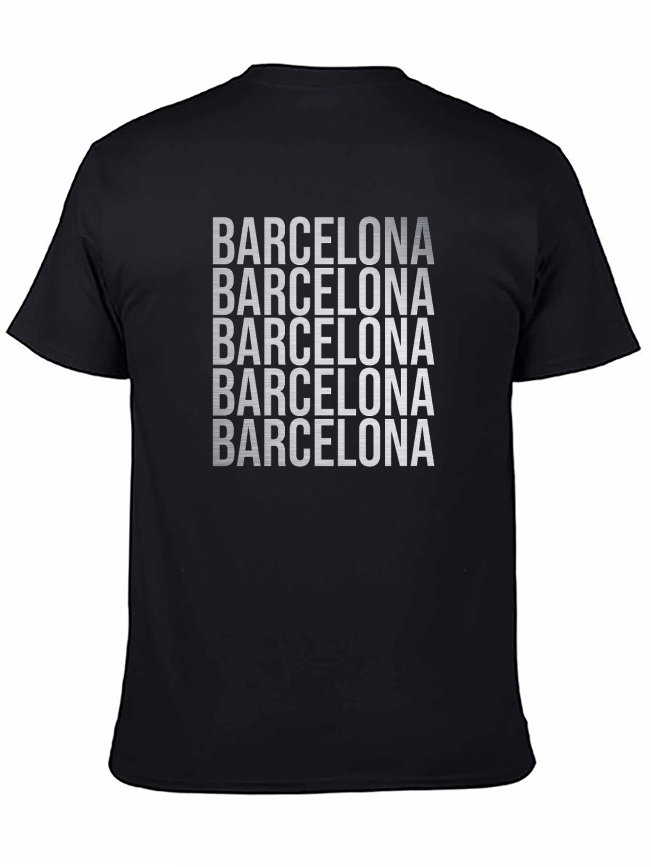 Barcelona Graphic Tee - Black Cotton Blend T-Shirt