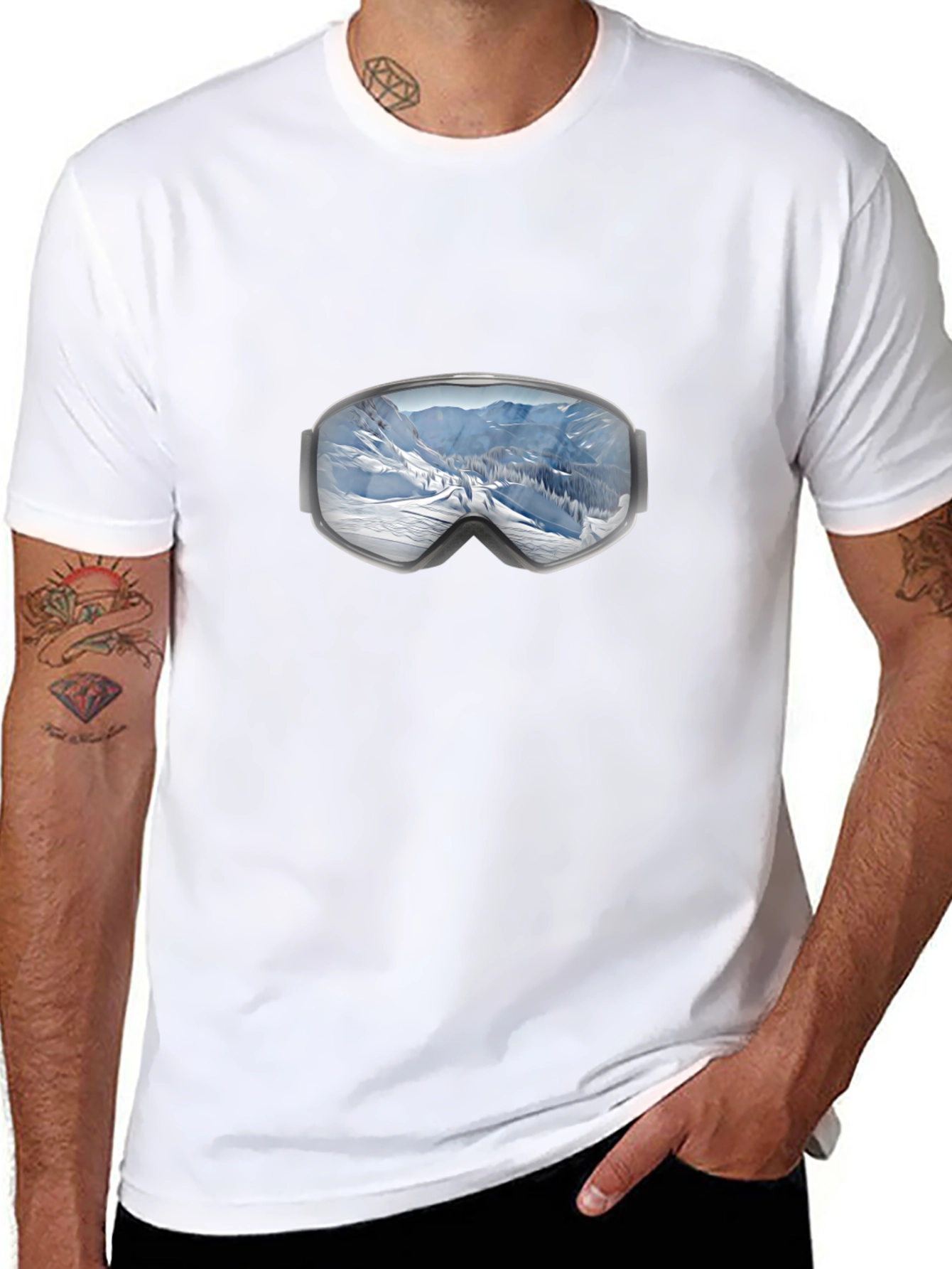 Snowy Mountain Ski Goggles T-Shirt