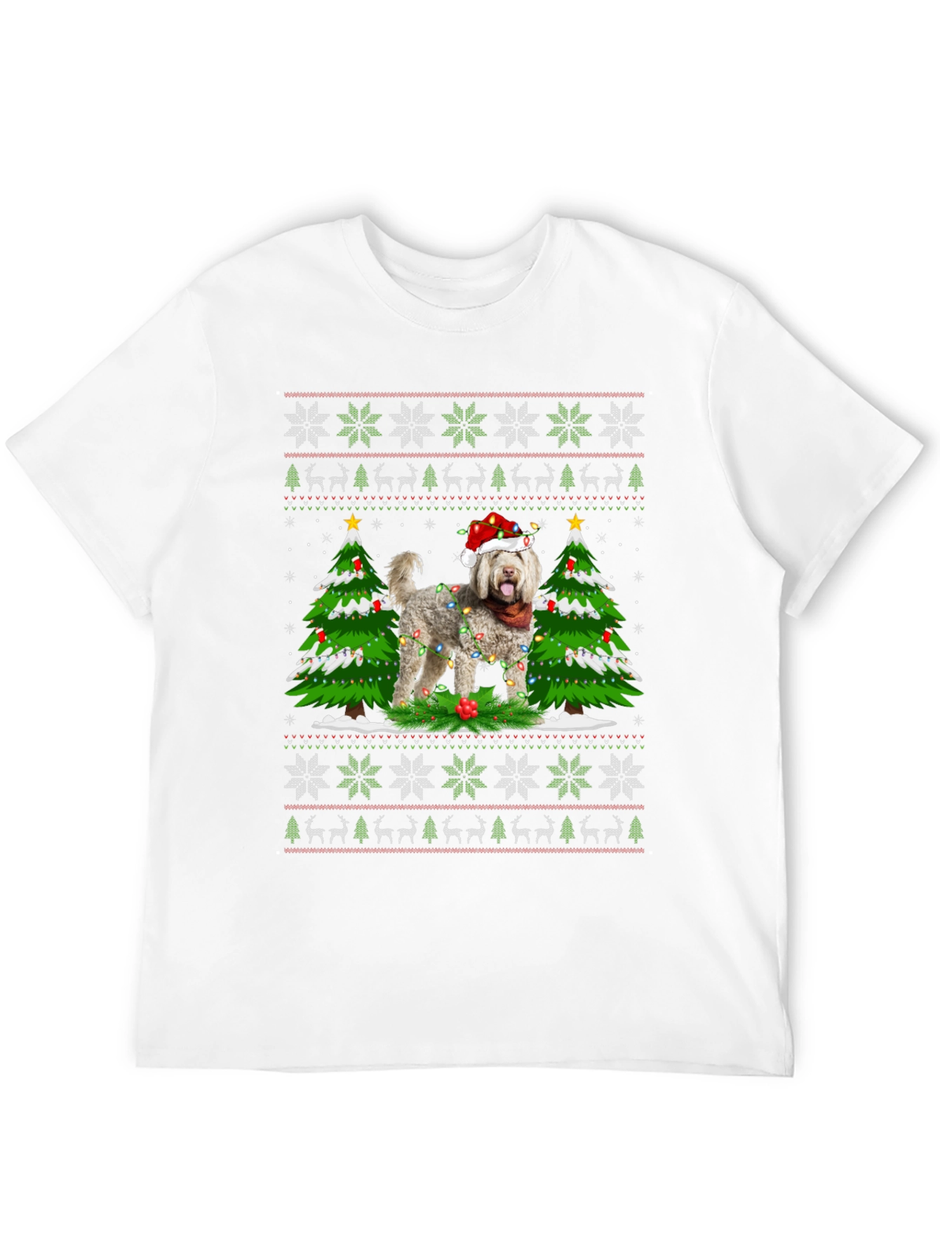 Festive Dog Christmas Tree Ugly T-Shirt