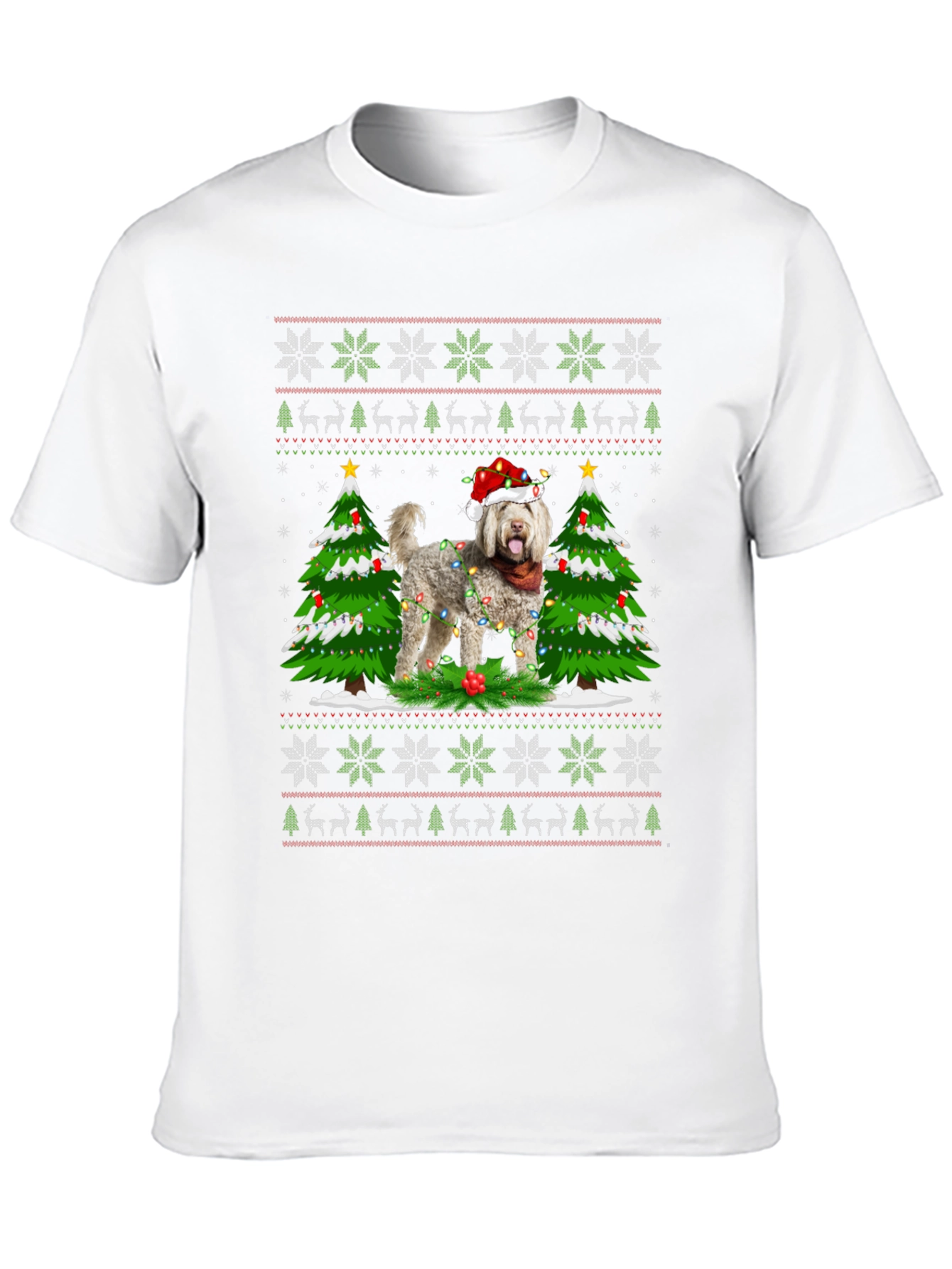 Festive Dog Christmas Tree Ugly T-Shirt