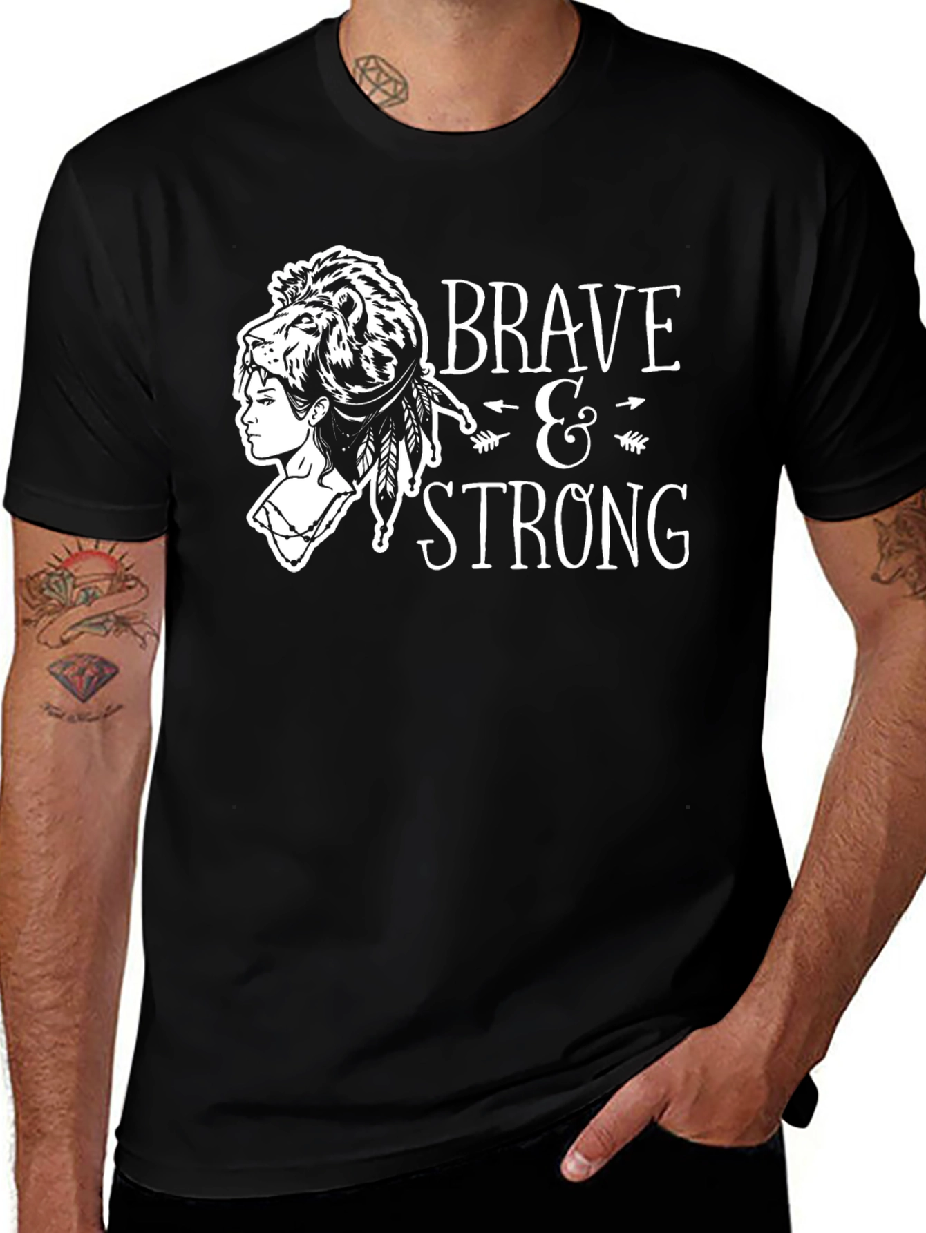 Brave & Strong Lion Graphic Tee