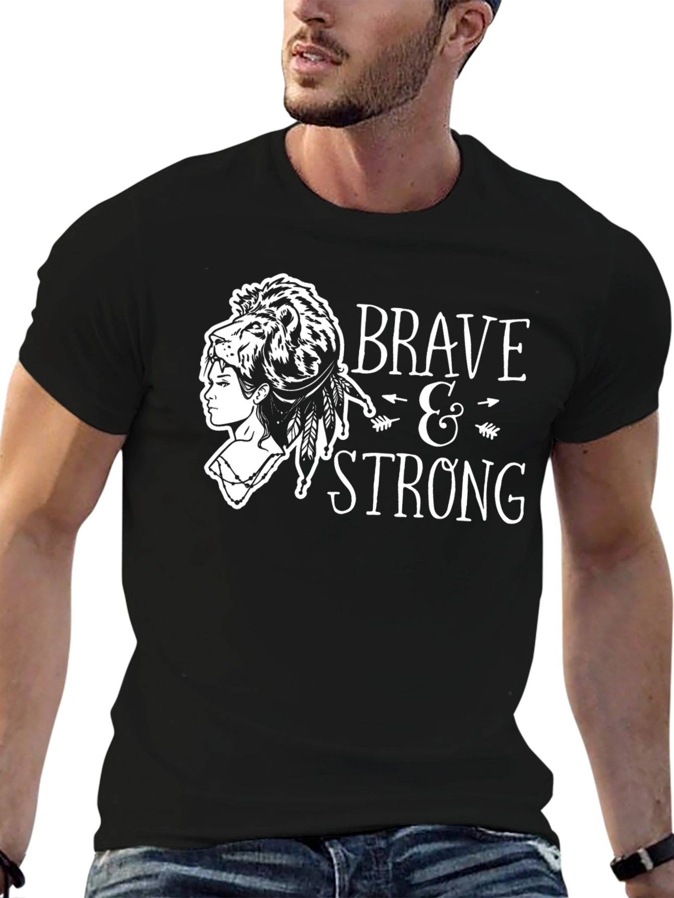 Brave & Strong Lion Graphic Tee