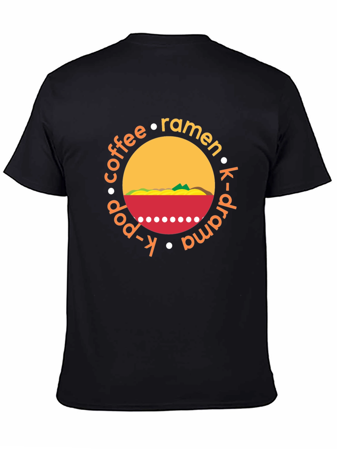 K-Drama & Ramen Black T-Shirt