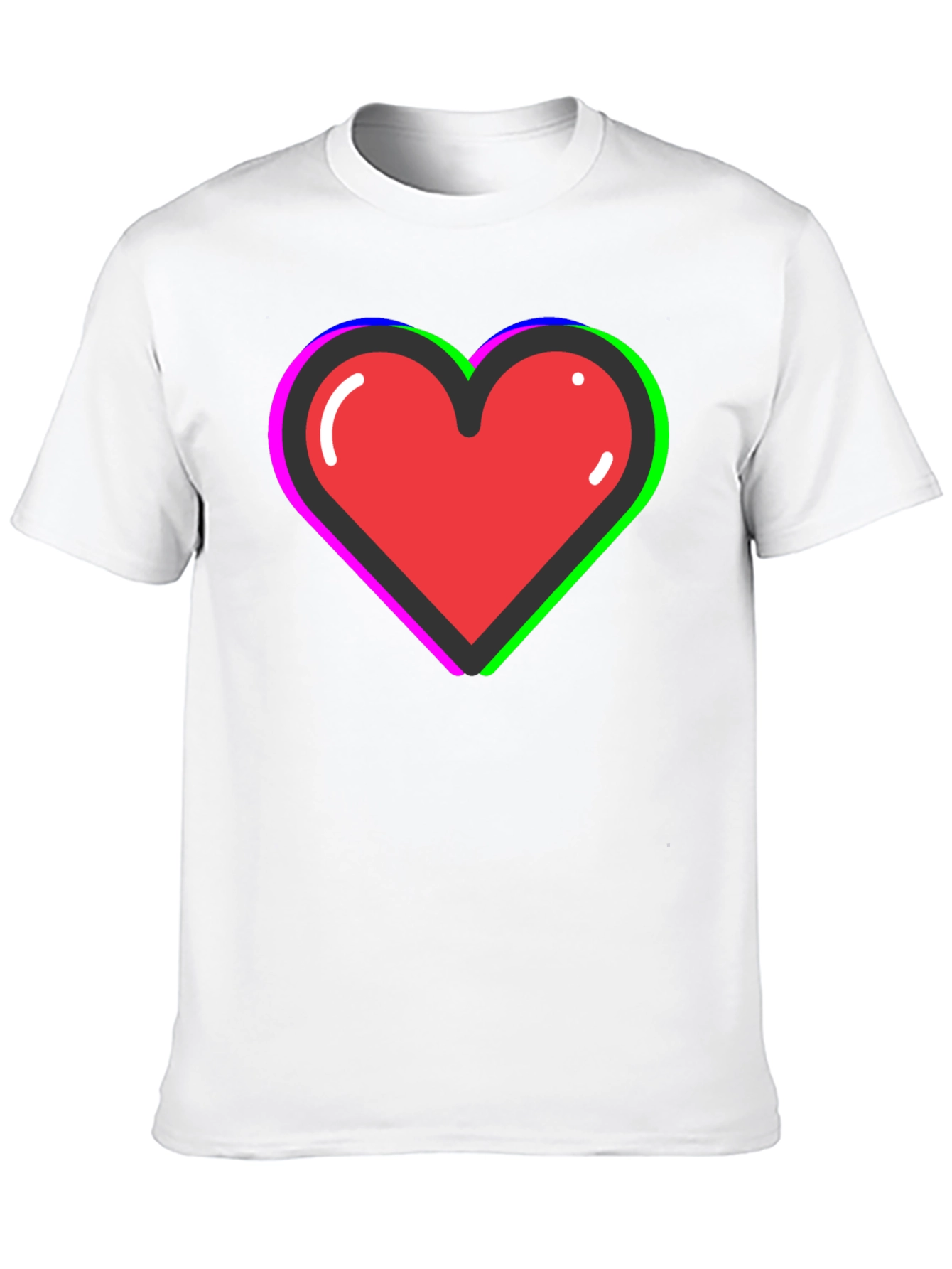 Funky Heart Tee: Black Cotton Blend