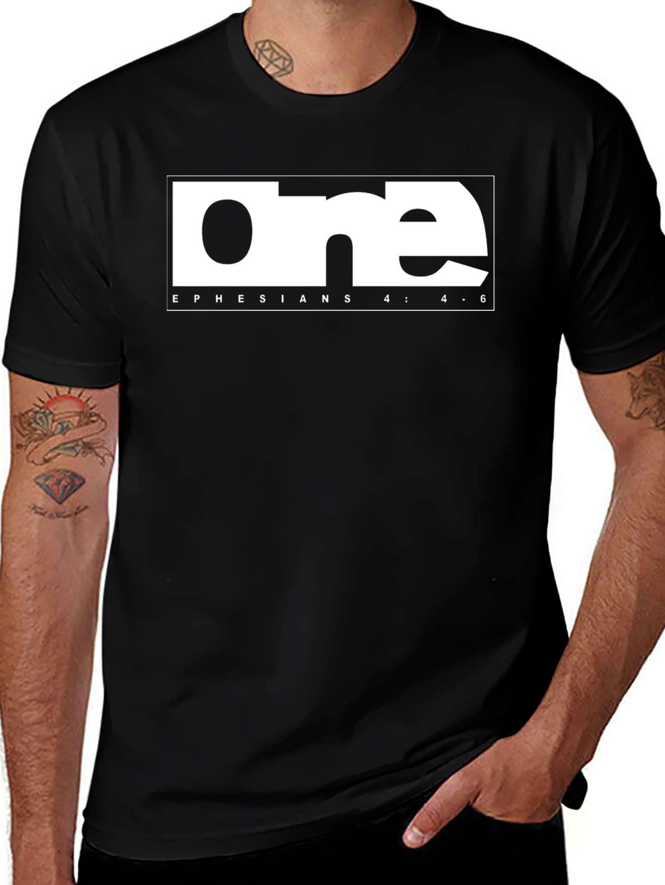 Ephesians 4:4-6 One Graphic Tee - Black