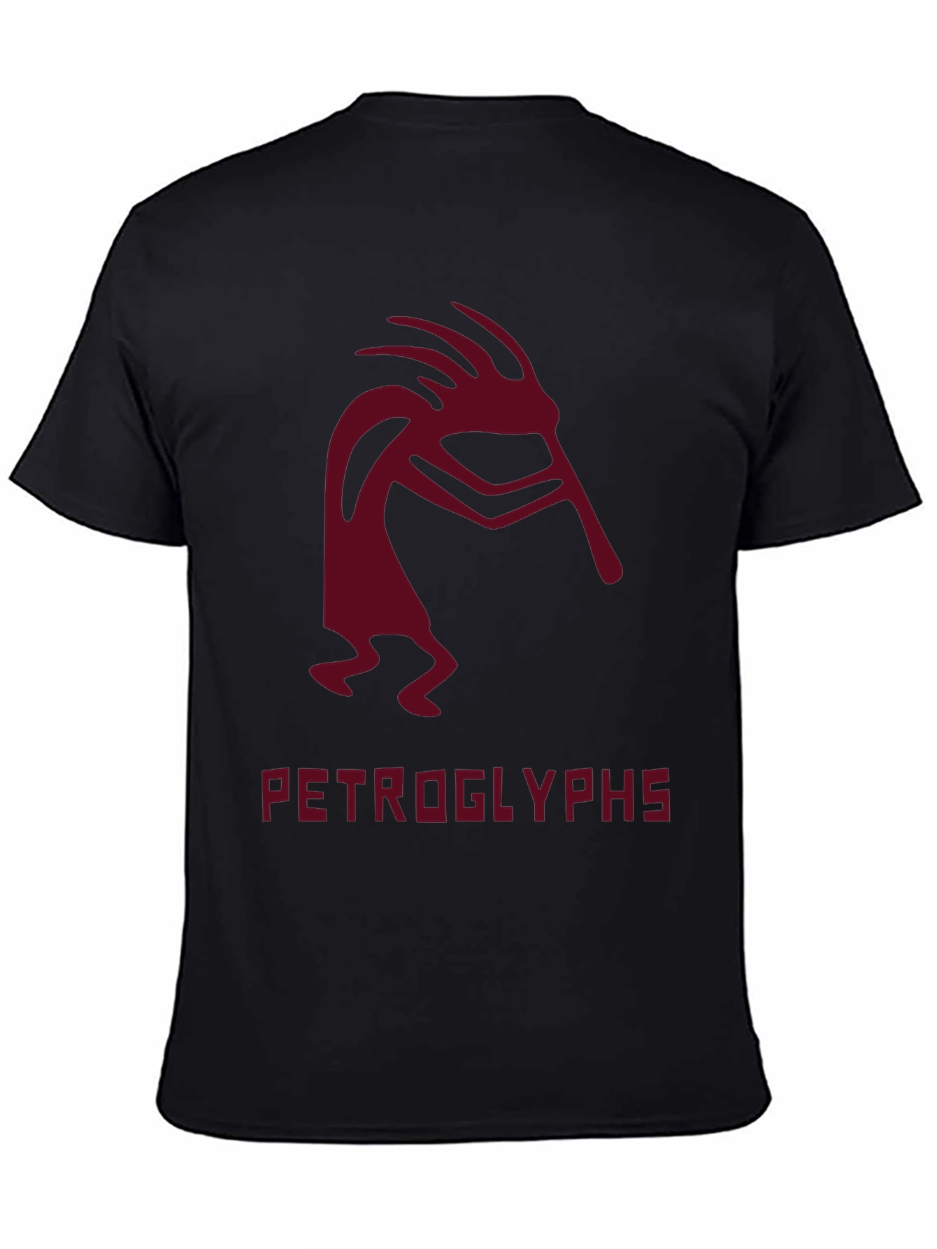 Kokopelli Petroglyphs Graphic Tee - Black Cotton