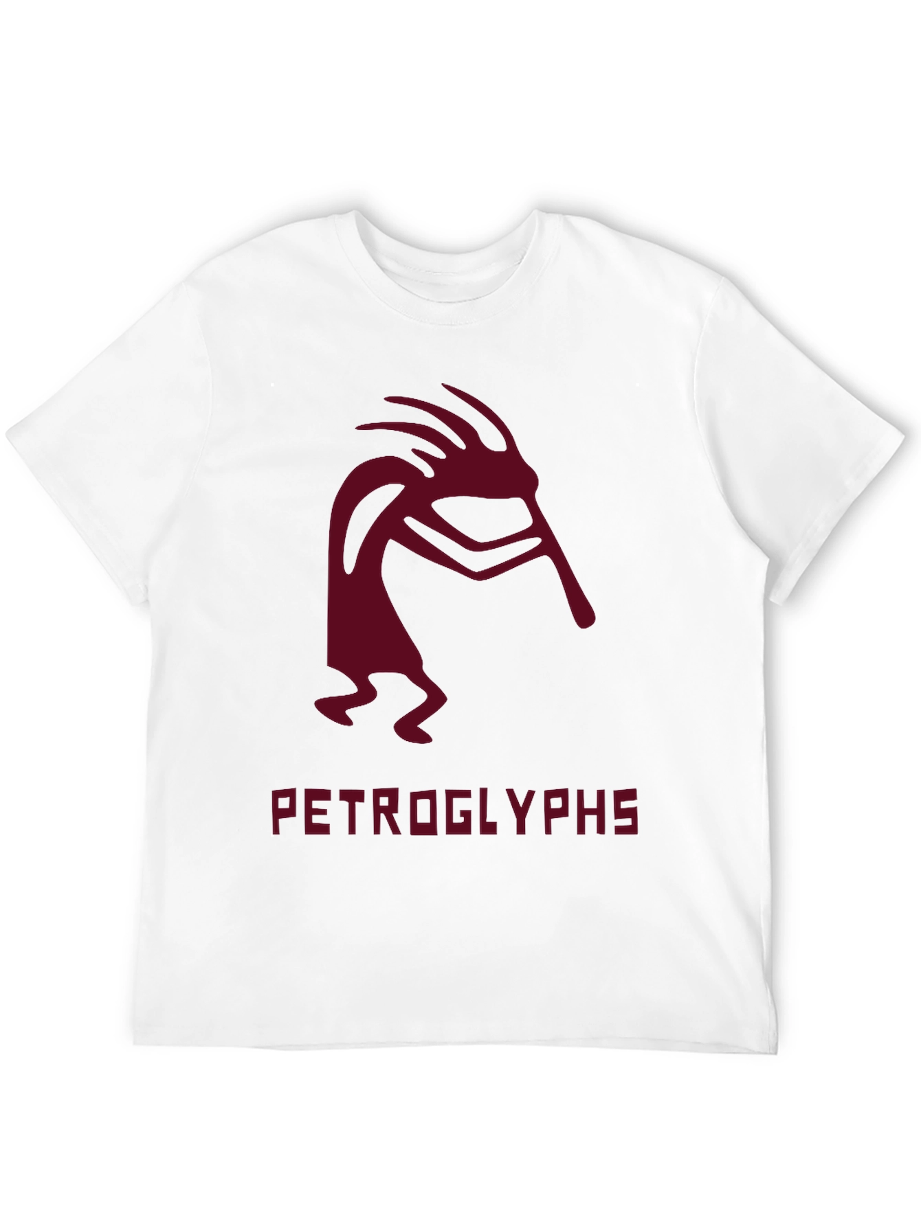 Kokopelli Petroglyphs Graphic Tee - Black Cotton