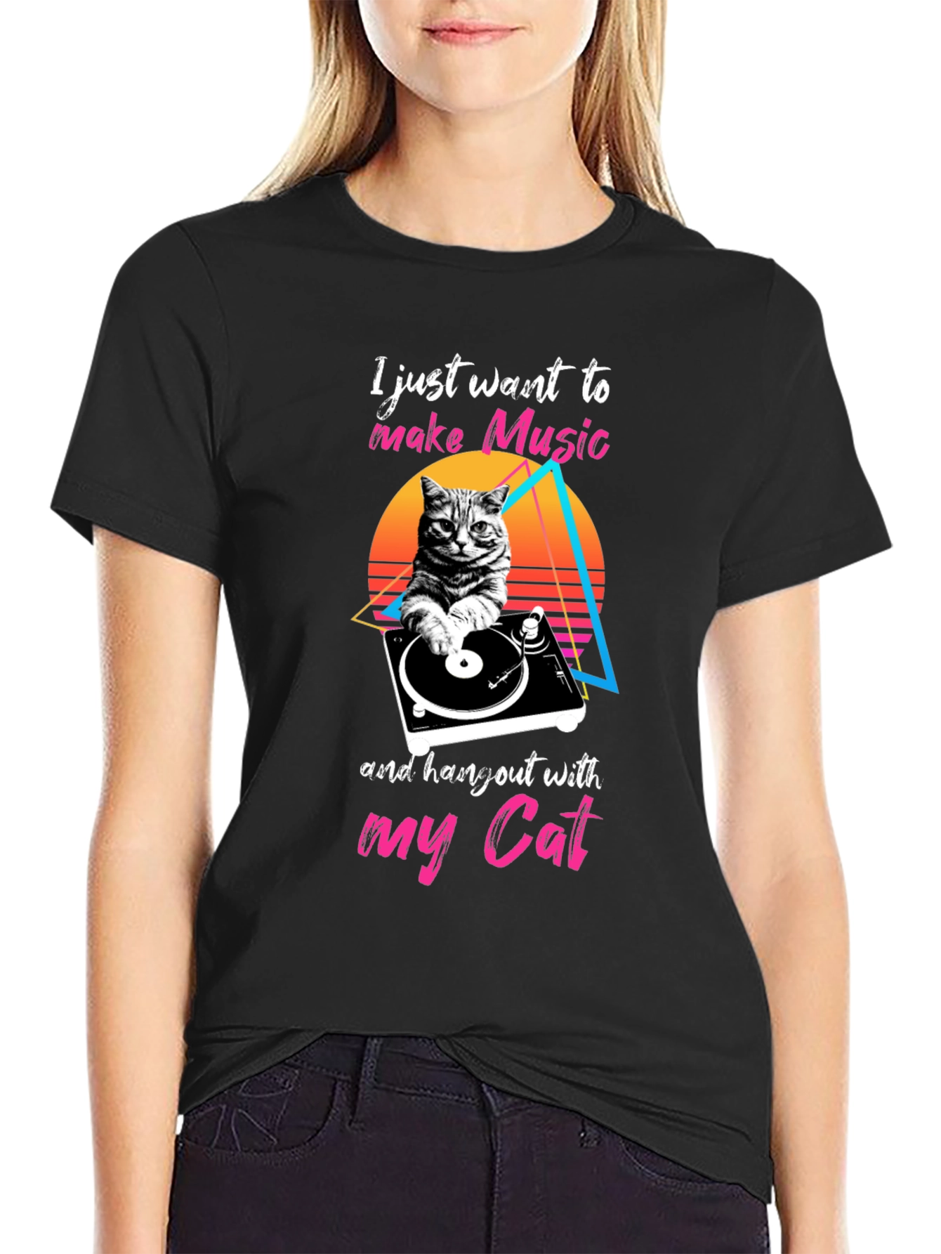 Music Cat Graphic T-Shirt