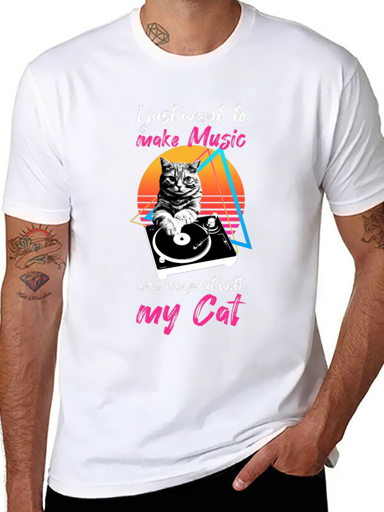 Music Cat Graphic T-Shirt