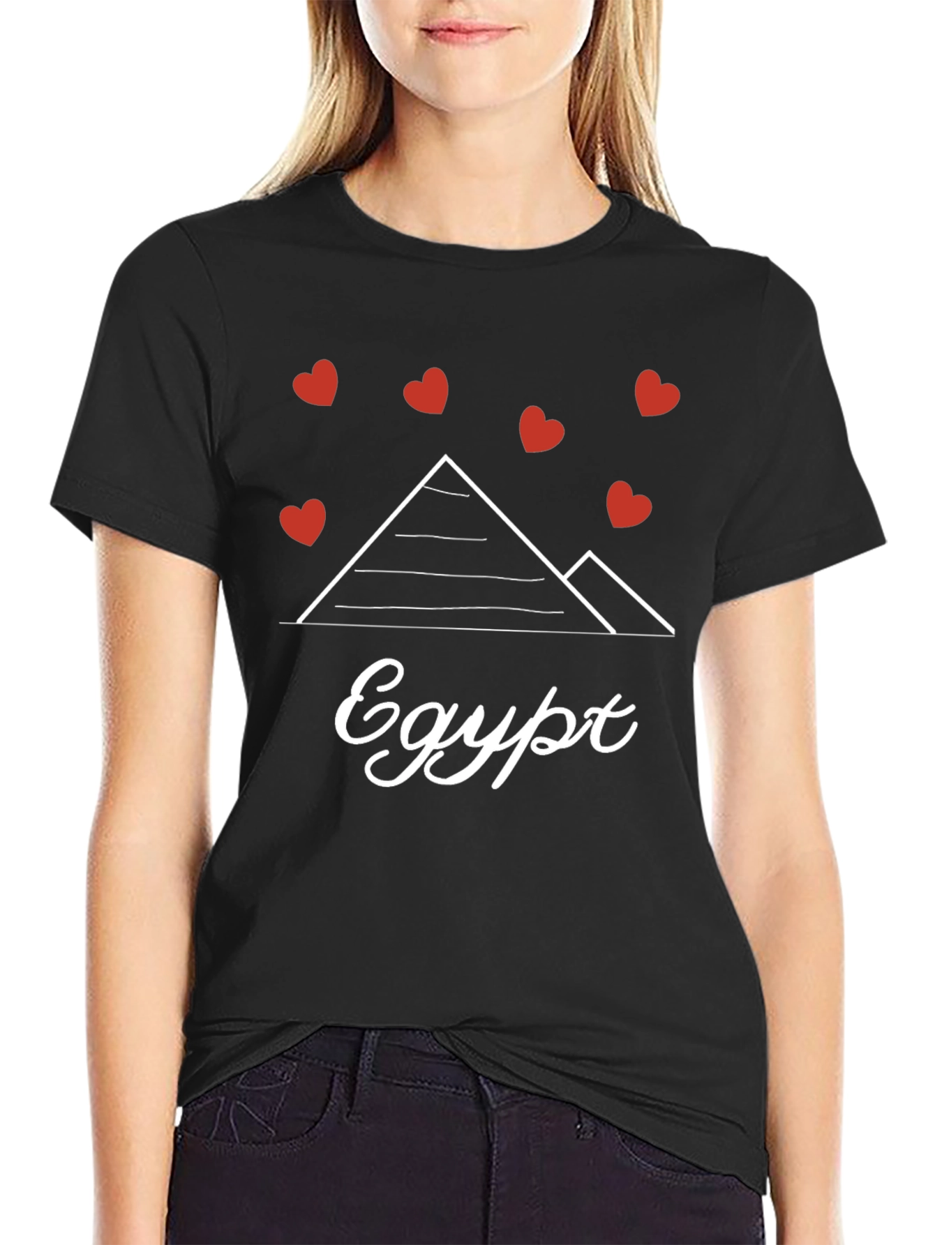 Egypt Pyramid Love Heart T-Shirt