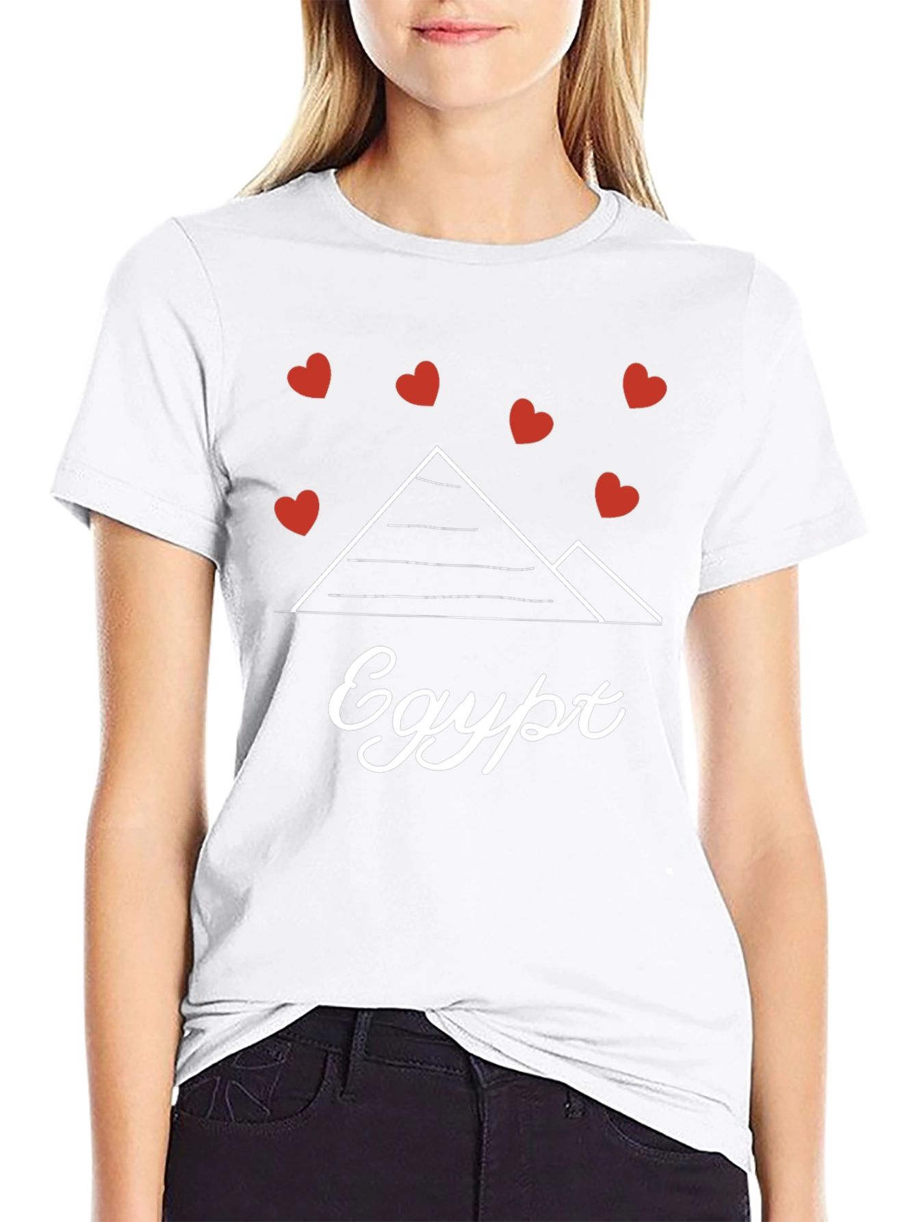 Egypt Pyramid Love Heart T-Shirt