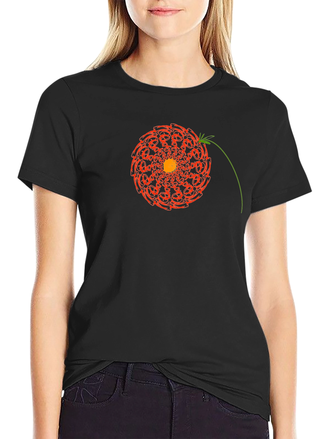 Geometric Floral Mandala Graphic T-Shirt