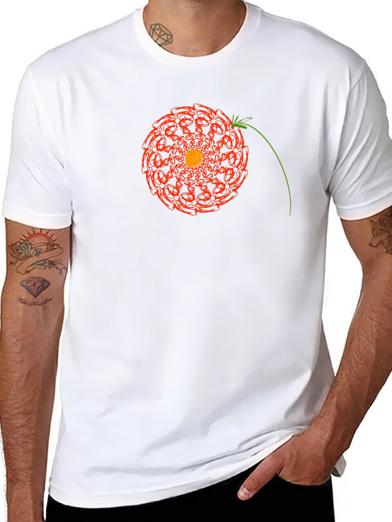 Geometric Floral Mandala Graphic T-Shirt